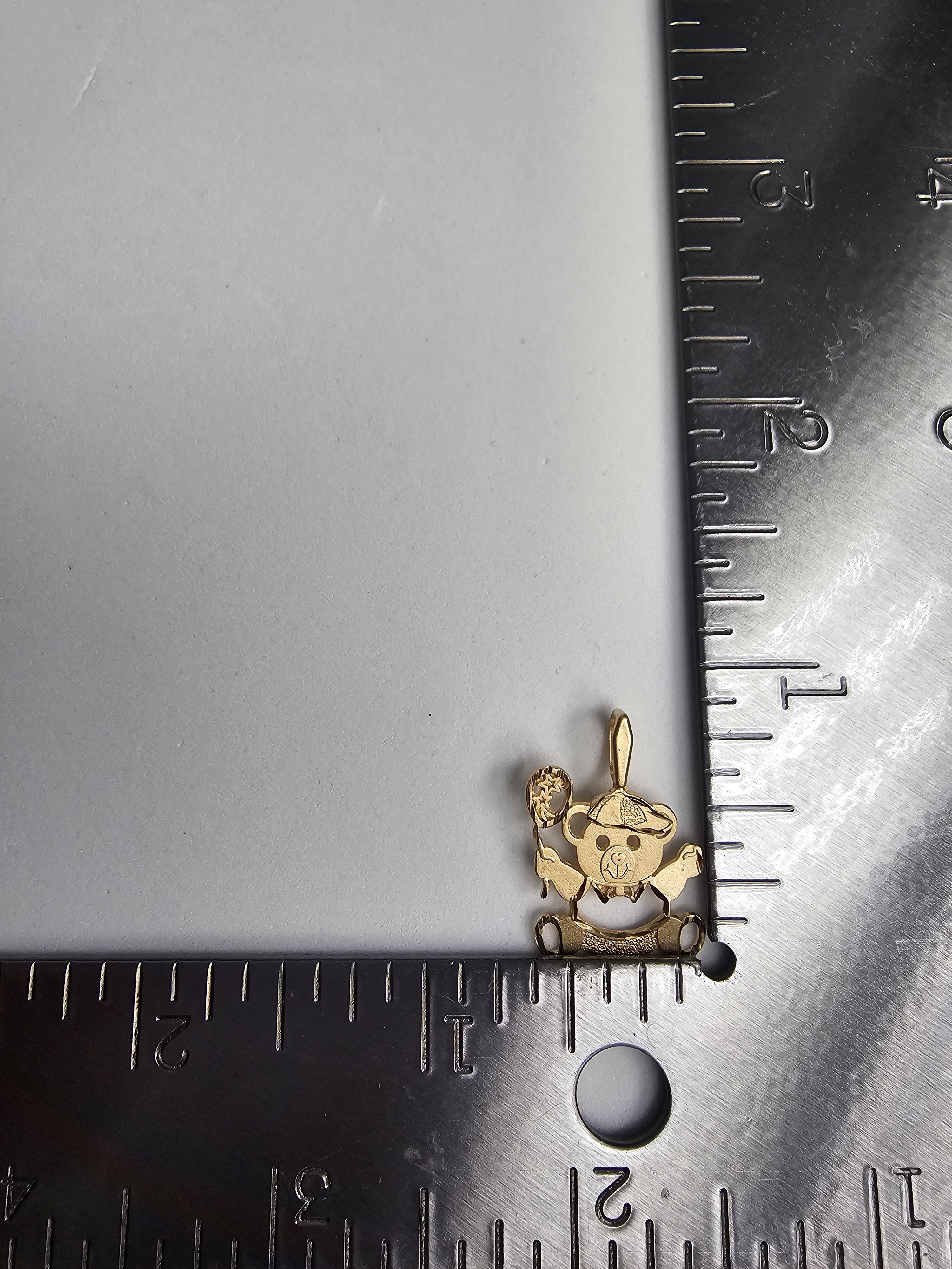 Teddy Bear with Balloon Charm with Diamond Cuts