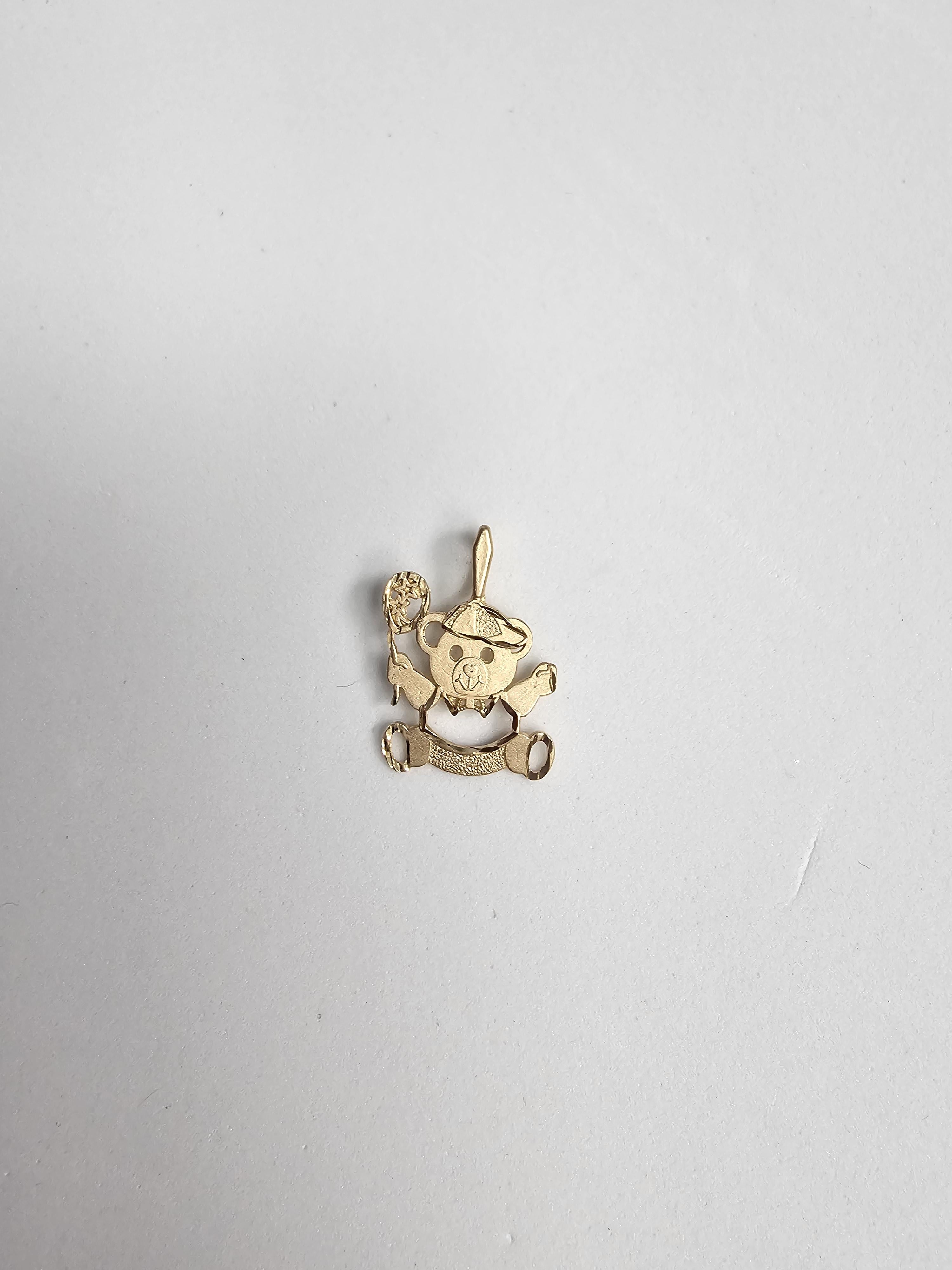 Teddy Bear with Balloon Charm with Diamond Cuts