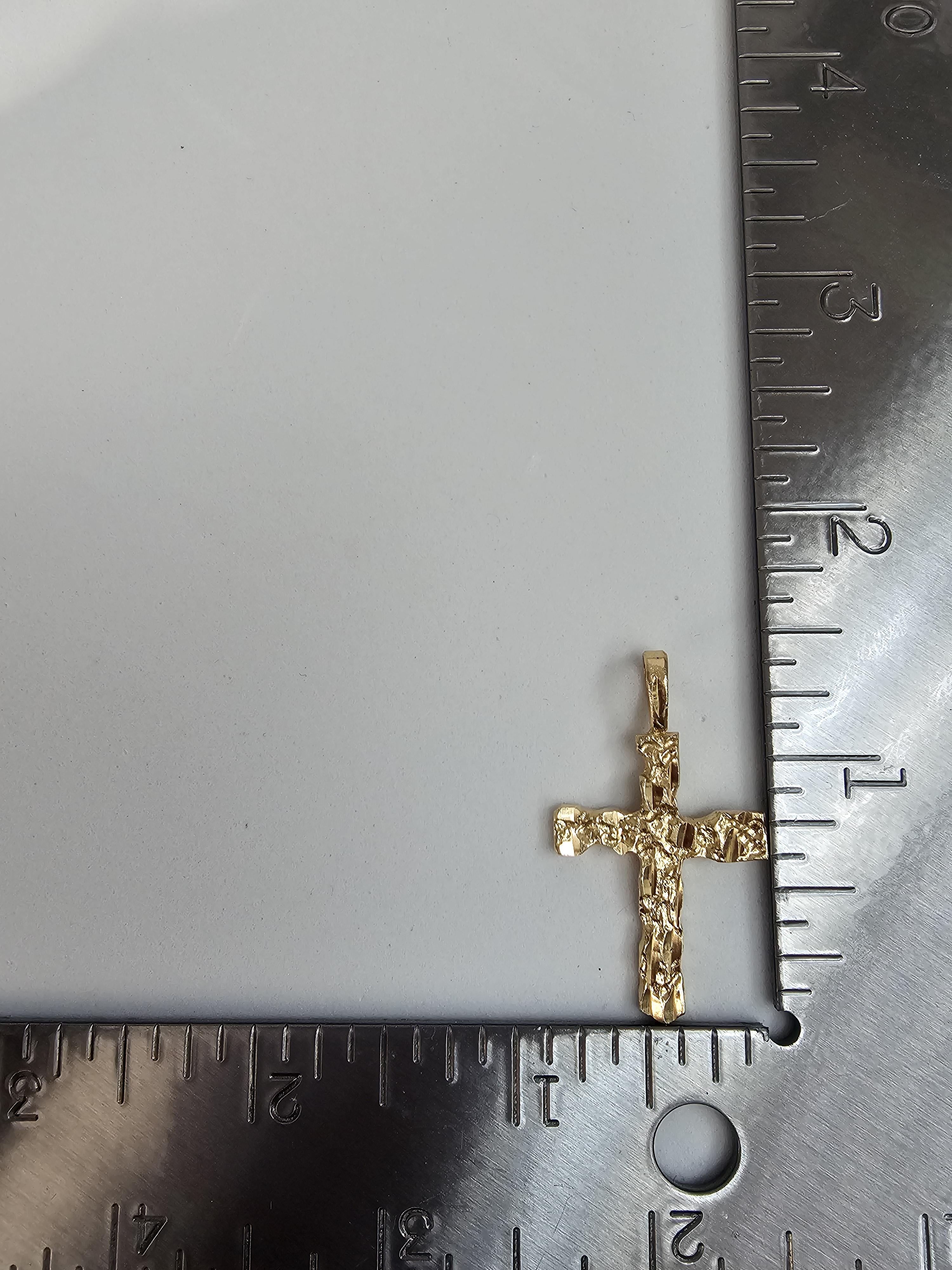 Nugget Style Cross Necklace