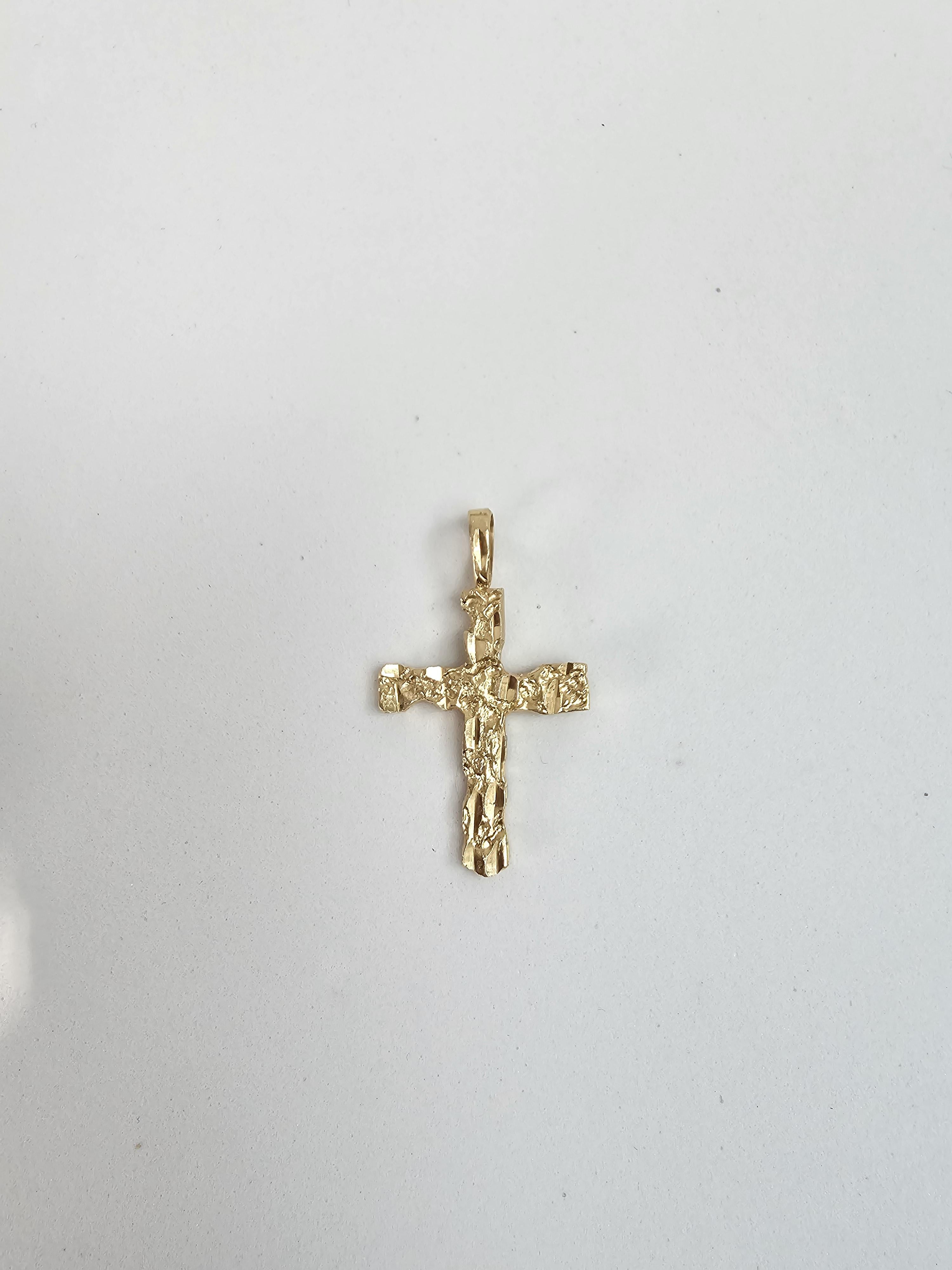 Nugget Style Cross Necklace