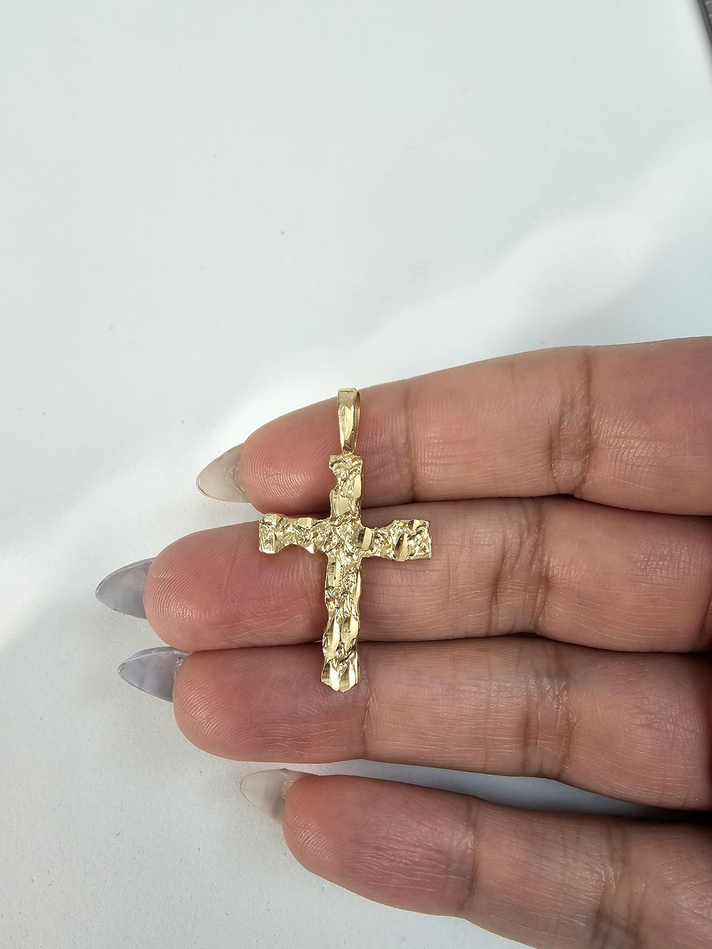 Nugget Style Cross Necklace