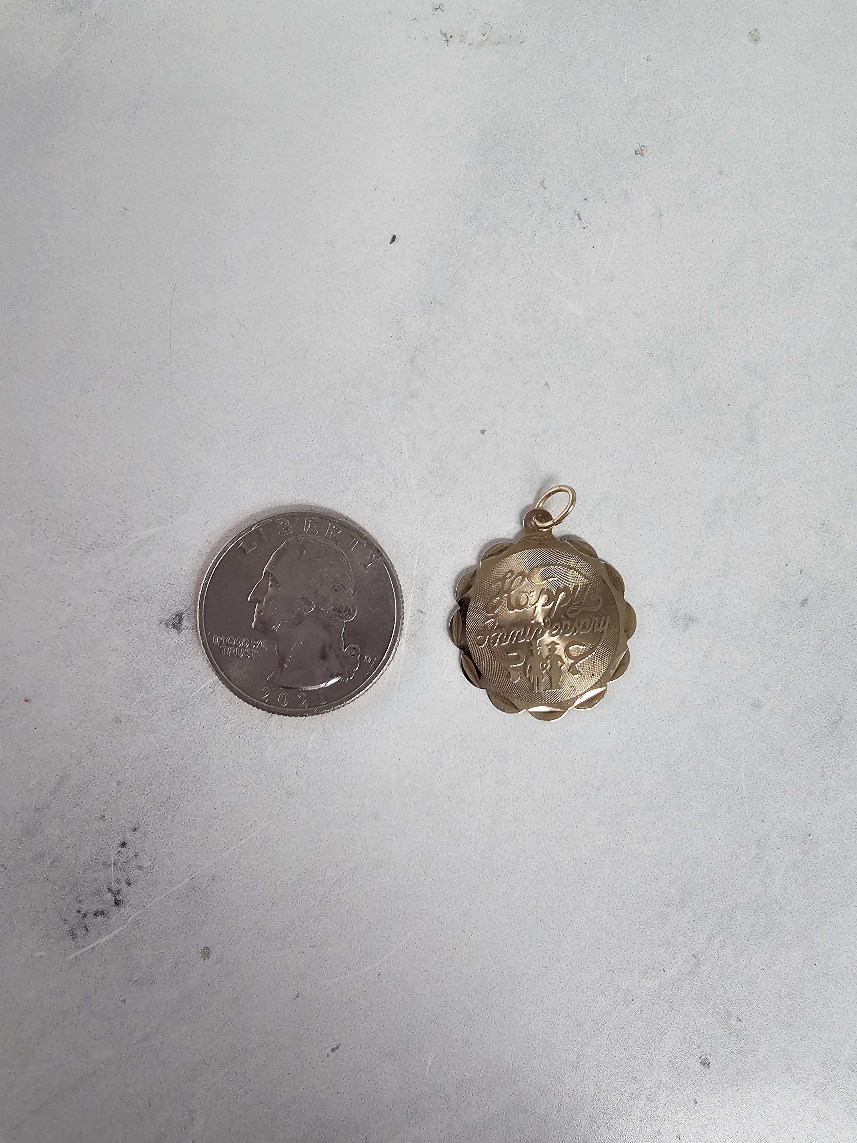Happy Anniversary Gold Charm