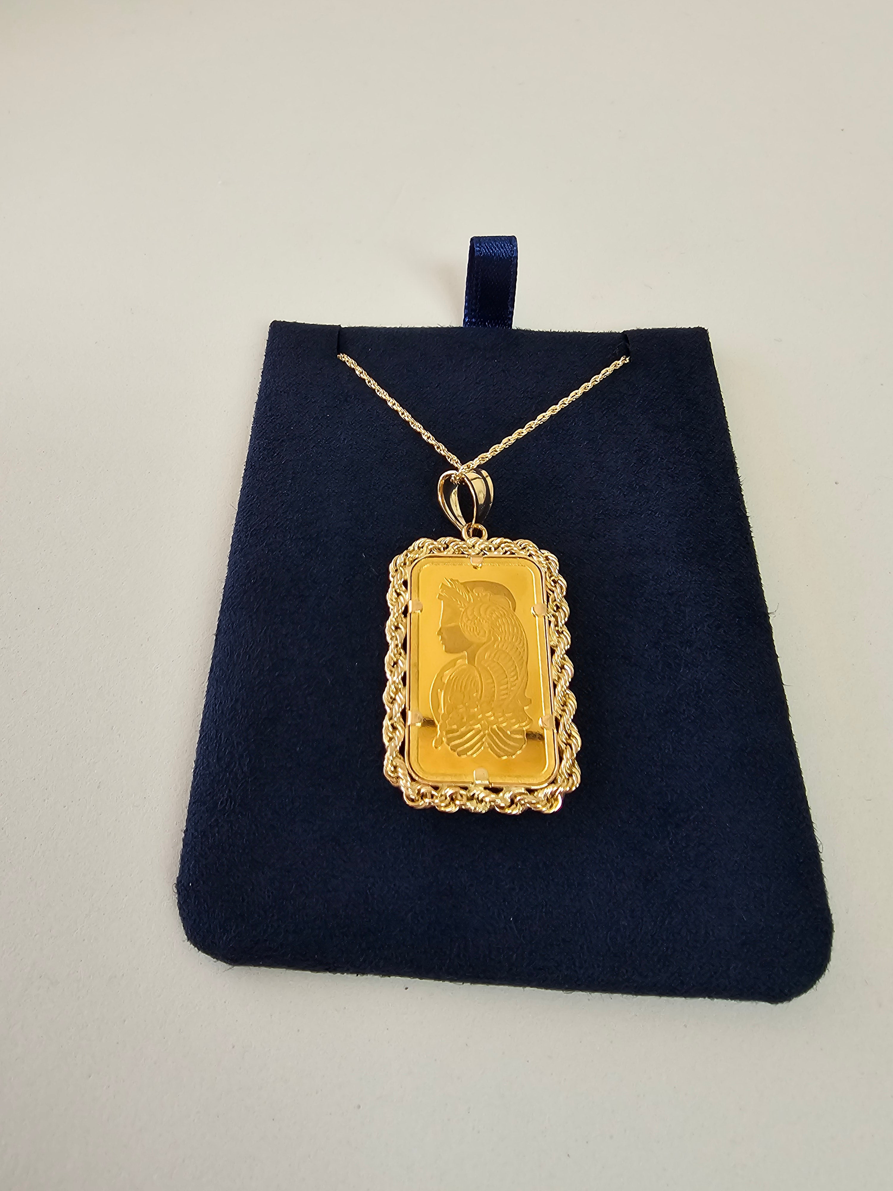 10 Gram Pamp Suisse Gold Bar with Rope Bezel