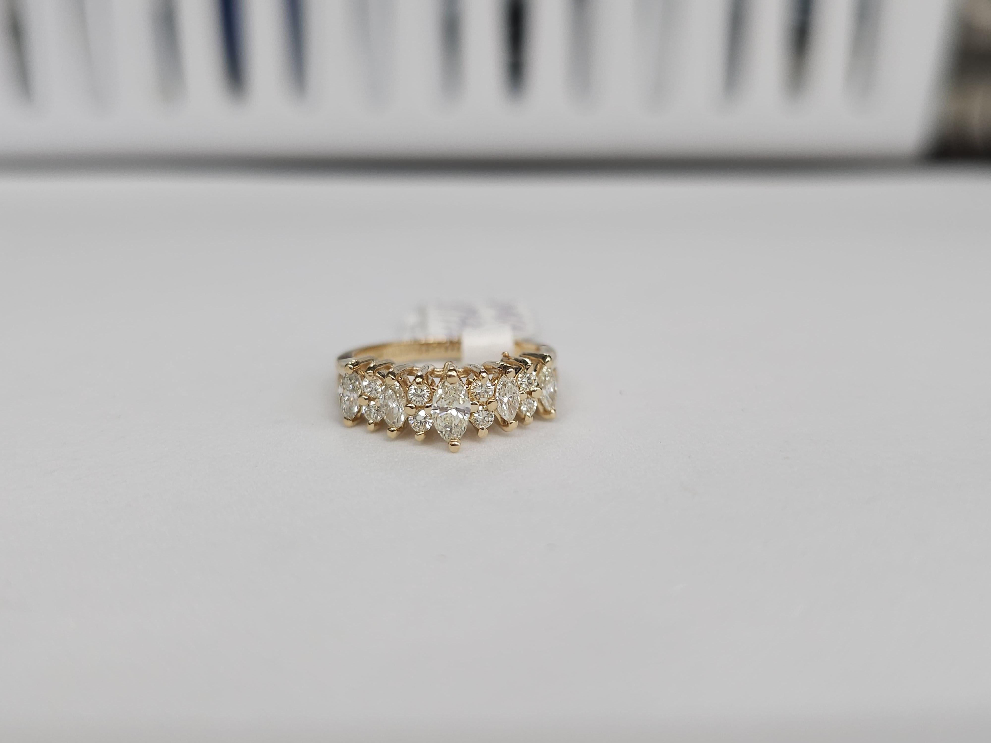 One Carat Marquise Diamond Wedding Band