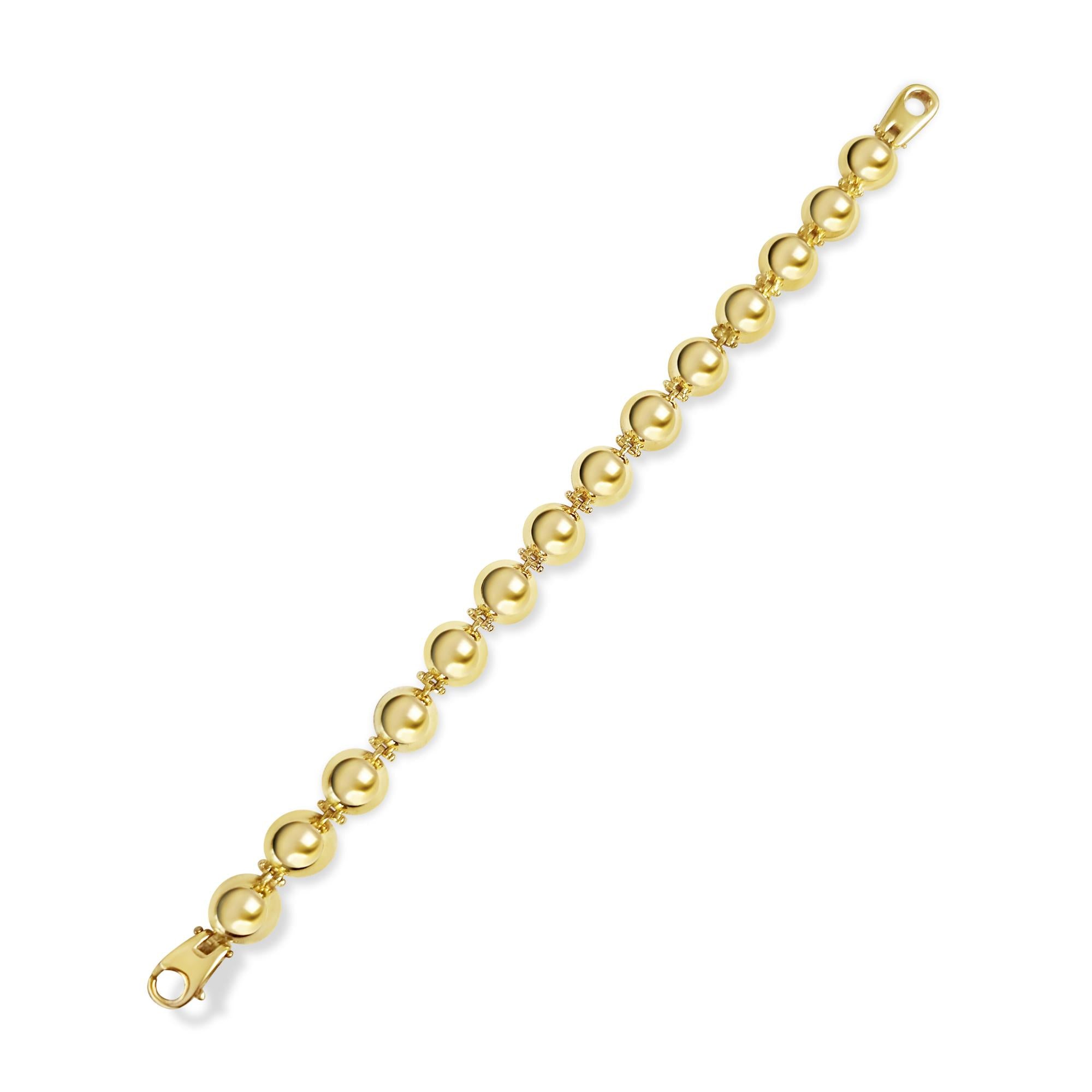 Polished Half-Sphere Bracelet 14k Yellow Gold