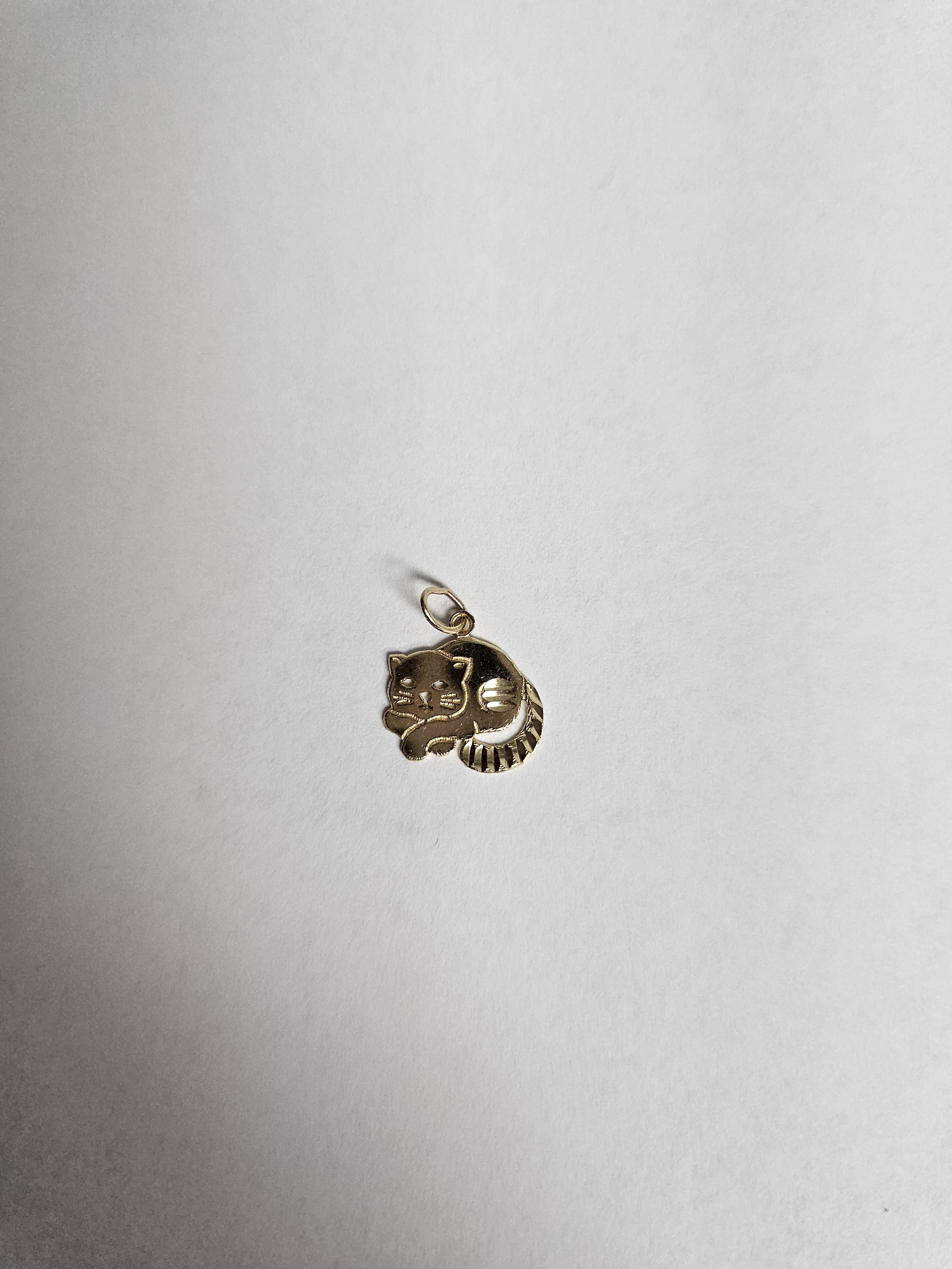 Cat Gold Charm 14k Yellow Gold