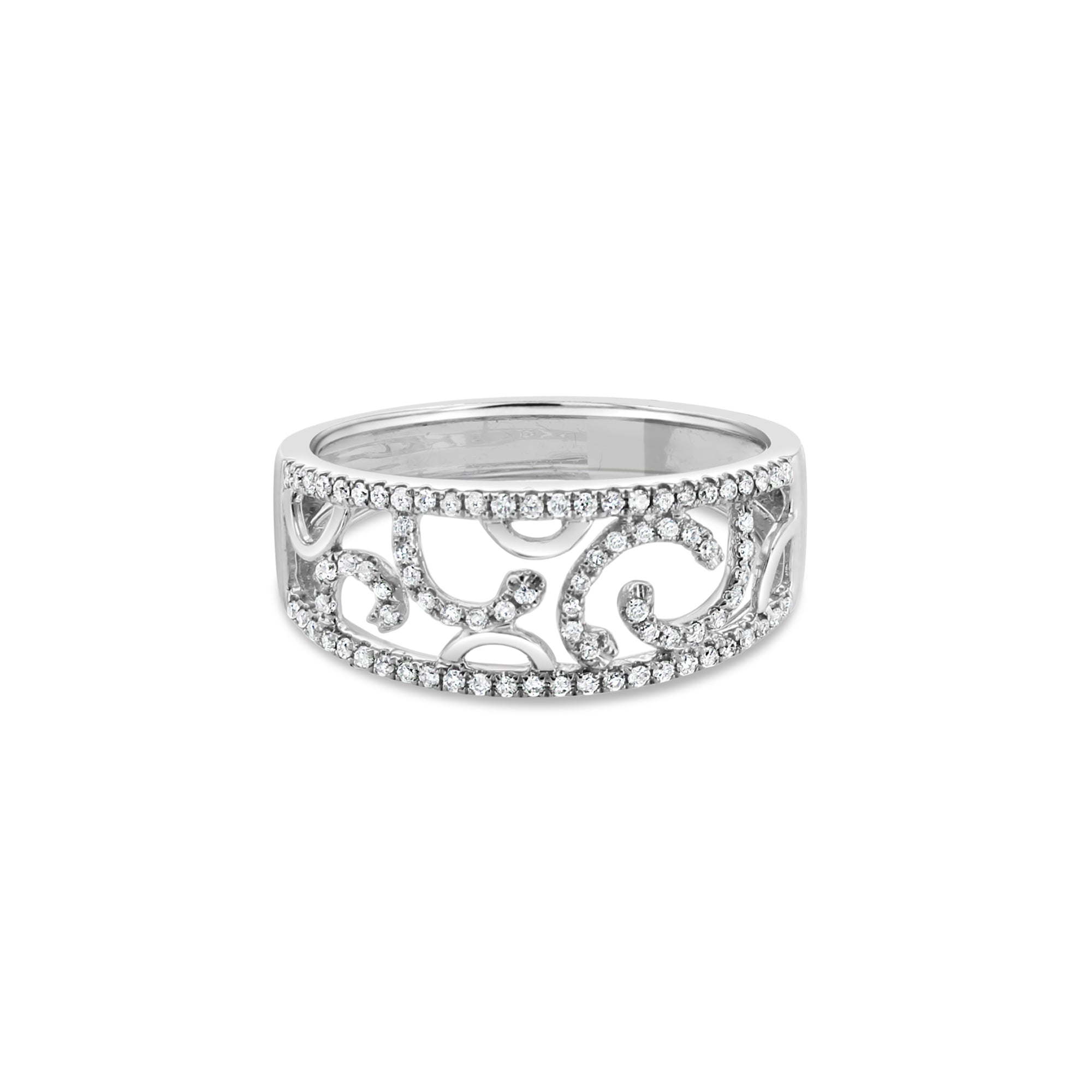 Antique Style Diamond Ring 18k White Gold