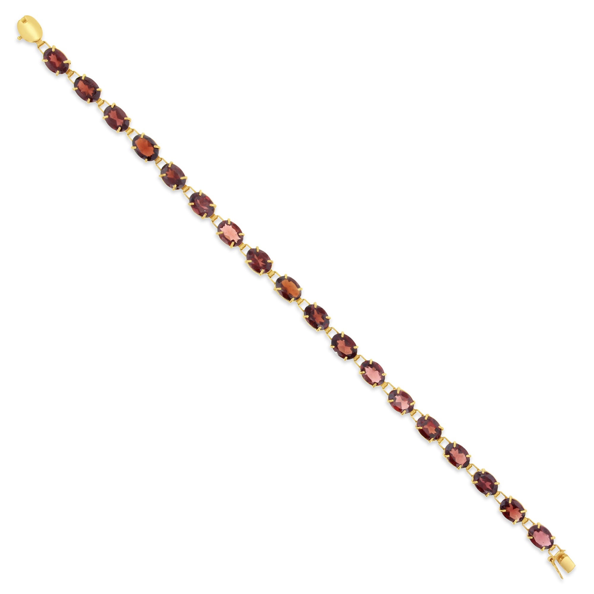 Oval Garnet Tennis Bracelet 21.00cttw 14k White or Yellow Gold