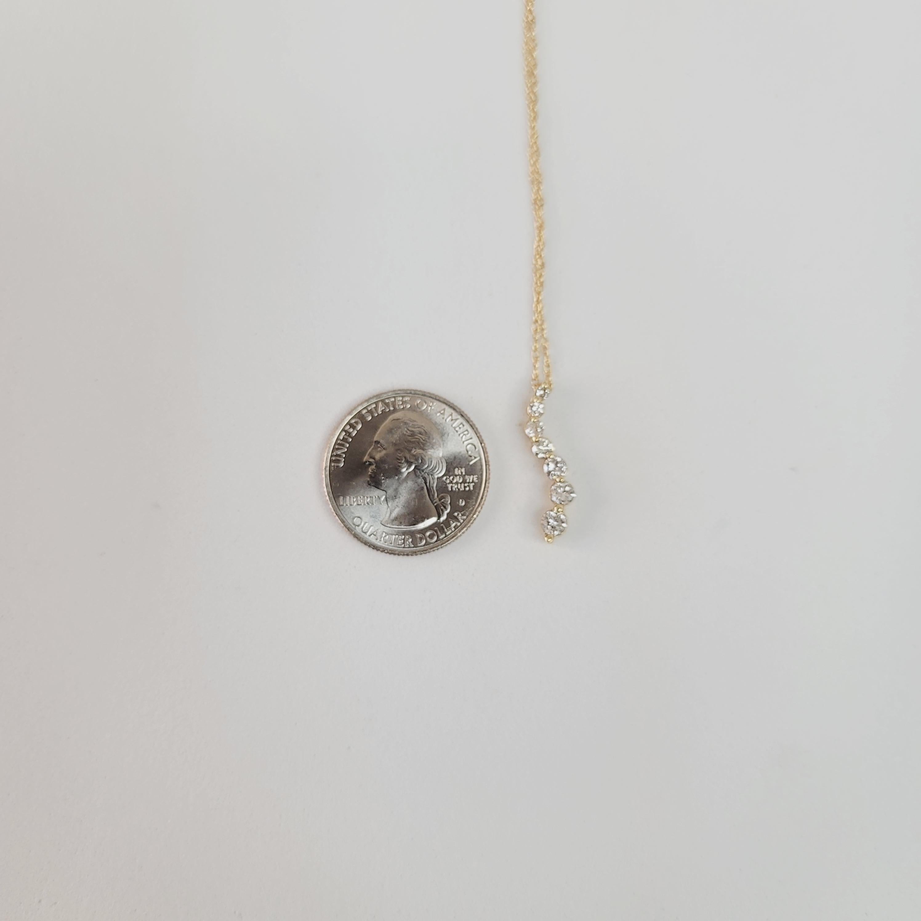 3/4 CT. Diamond Journey Necklace 14k Yellow Gold