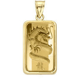 5 Gram Credit Suisse Gold Bar with Rope Bezel Necklace