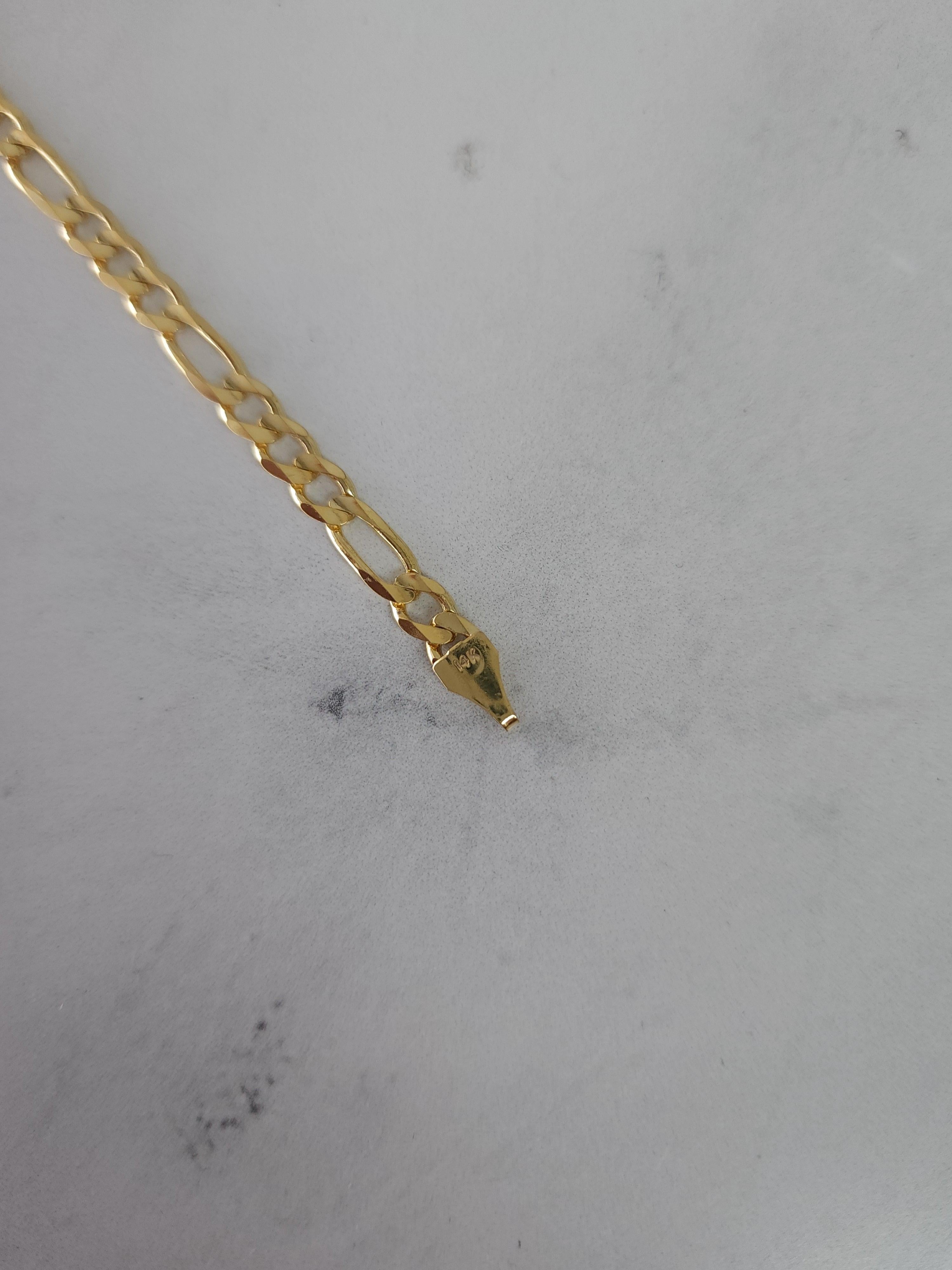 5mm Classic Figaro Bracelet-Anklet 14k Yellow Gold