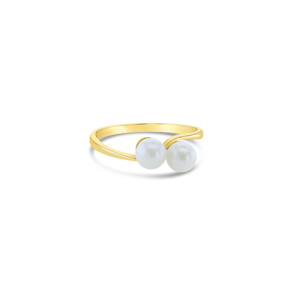 5MM Cultured Pearl Cluster Ring 14k Yellow Gold