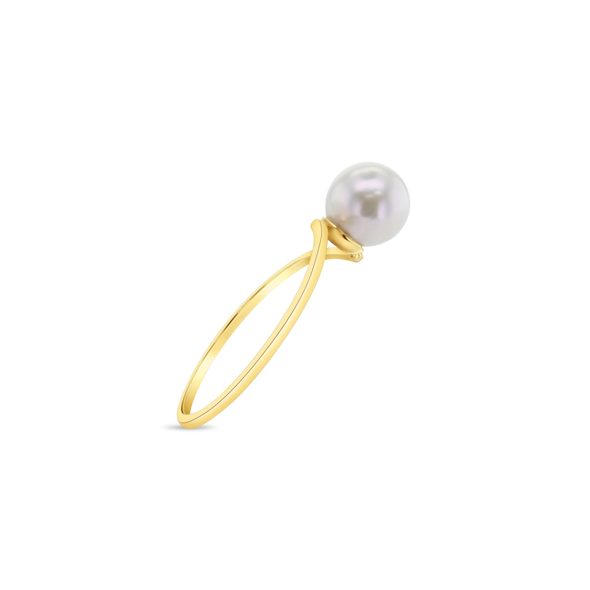 6MM Solitaire Cultured Pearl Ring 14k Yellow Gold