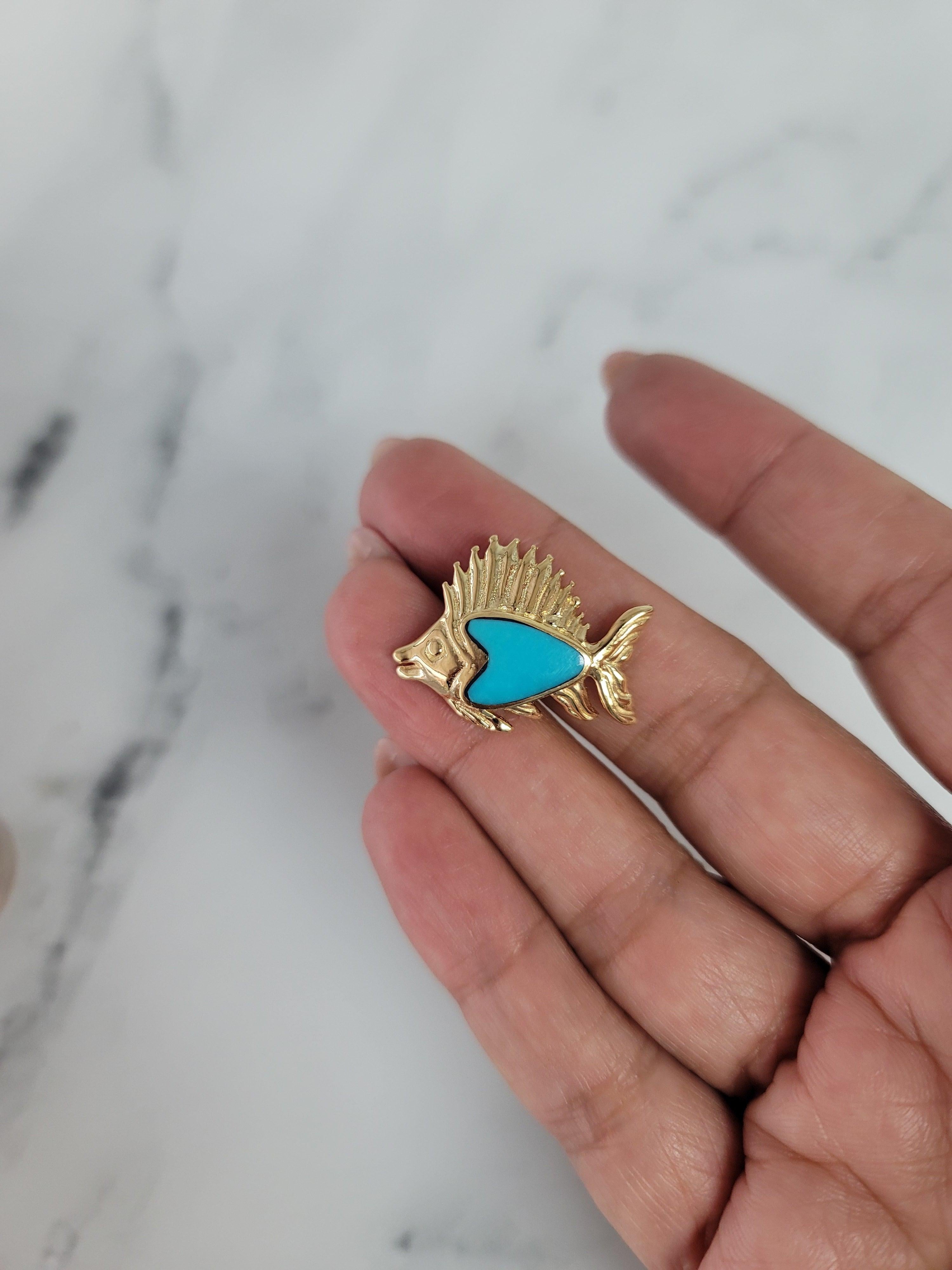 Arrowhead Turquoise Fish Necklace