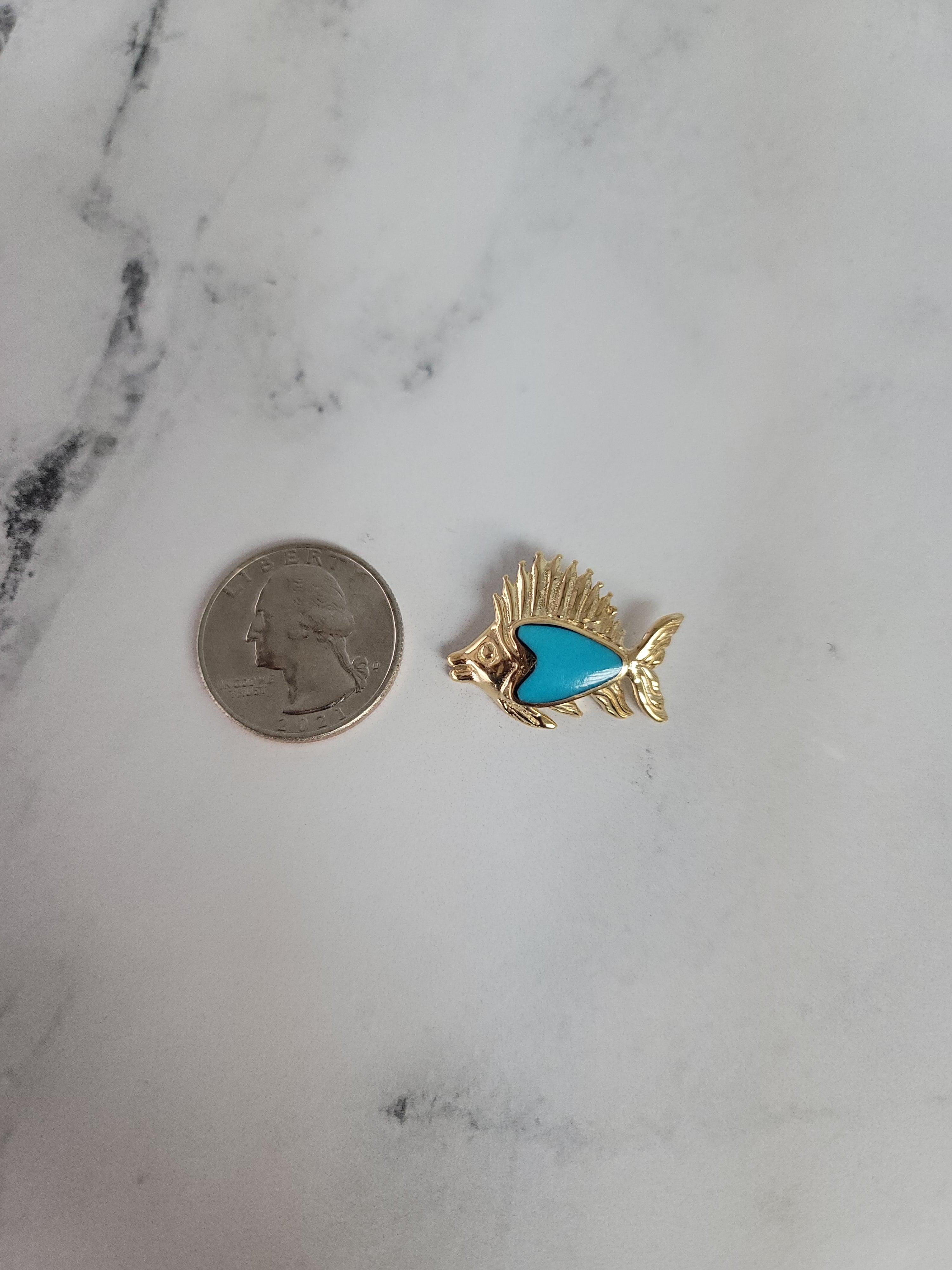 Arrowhead Turquoise Fish Necklace