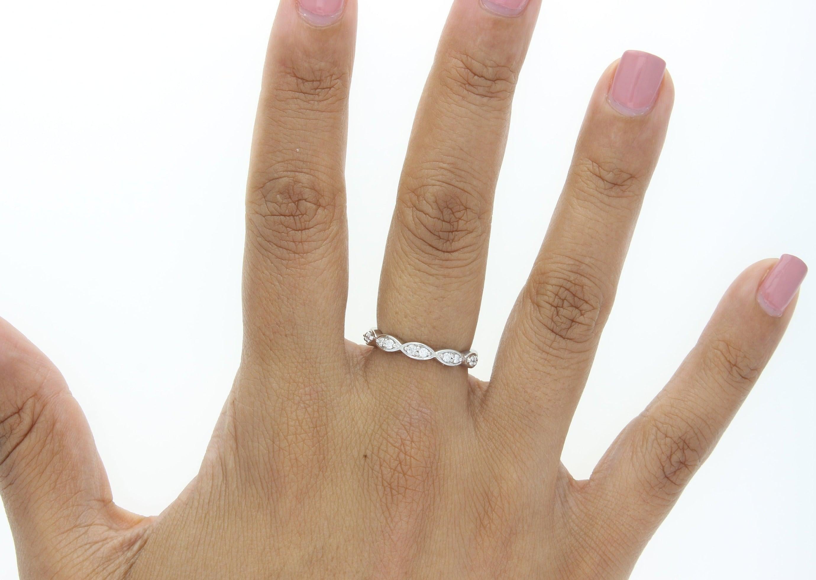 Art Deco Style Stackable Diamond Band