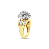 Two Carat Diamond Cluster Engagement Ring 14k Yellow Gold