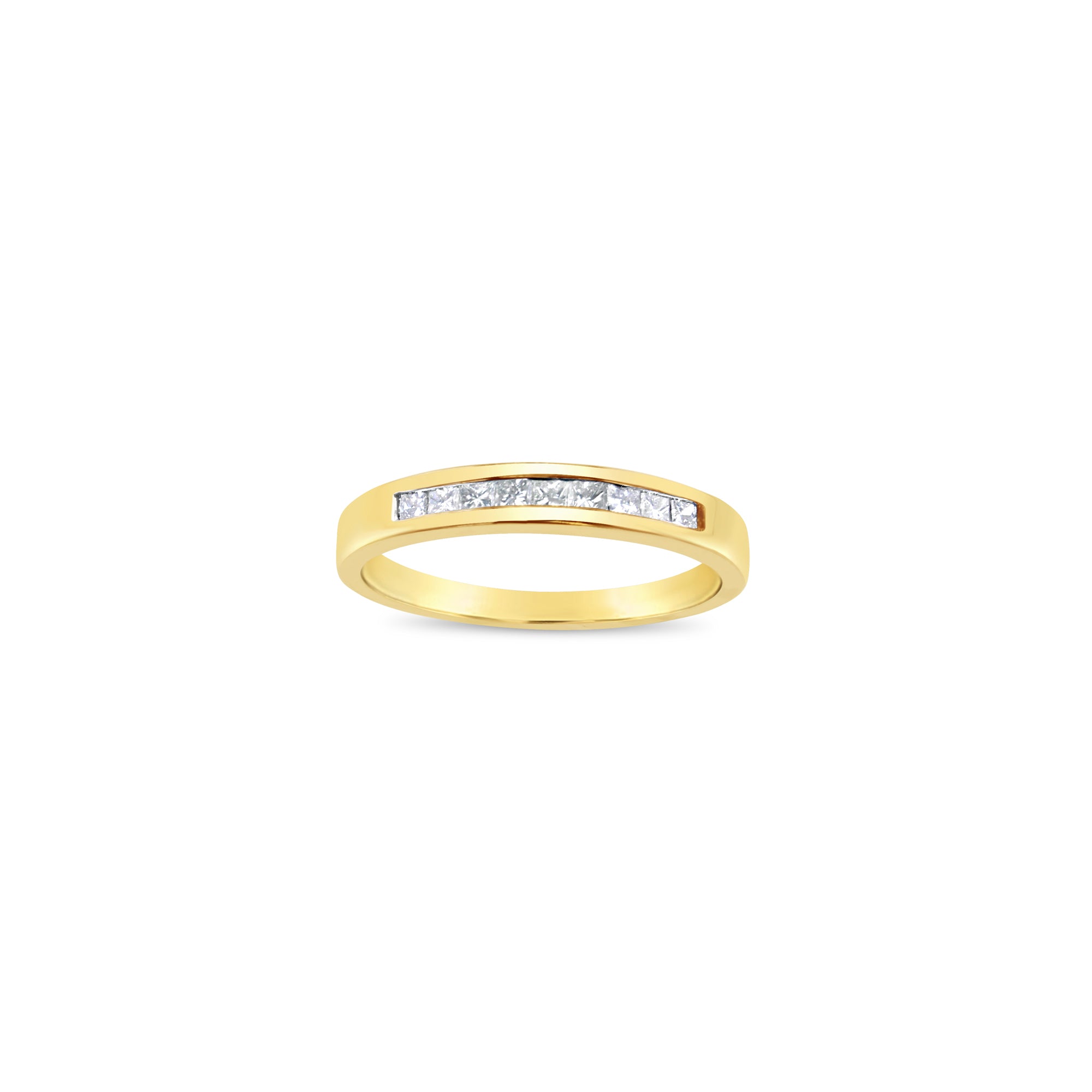 Quarter Carat Princess Cut Diamond Wedding Band