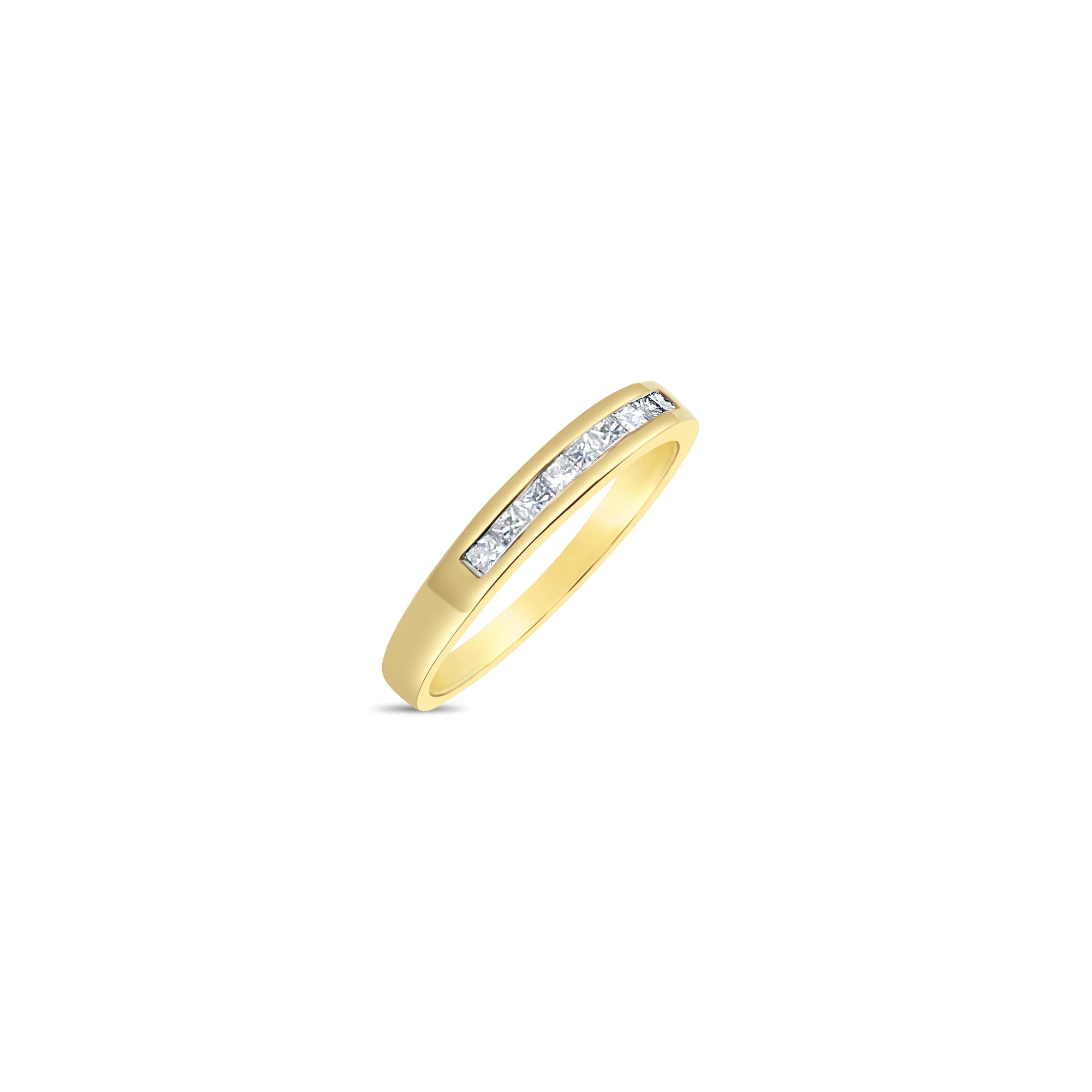 Quarter Carat Princess Cut Diamond Wedding Band