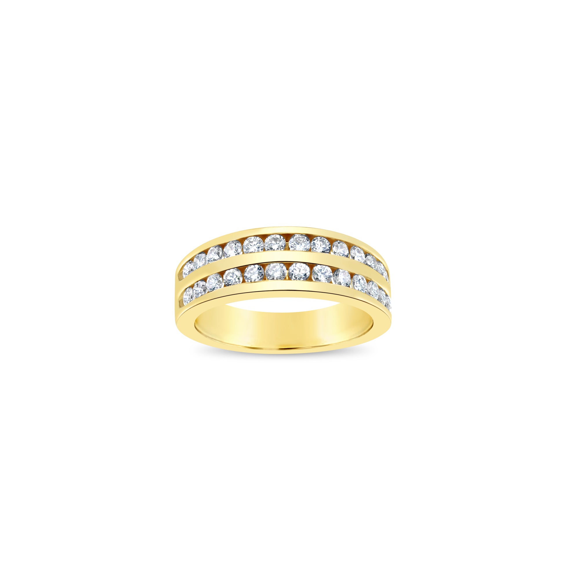 Double Row Diamond Wedding Band