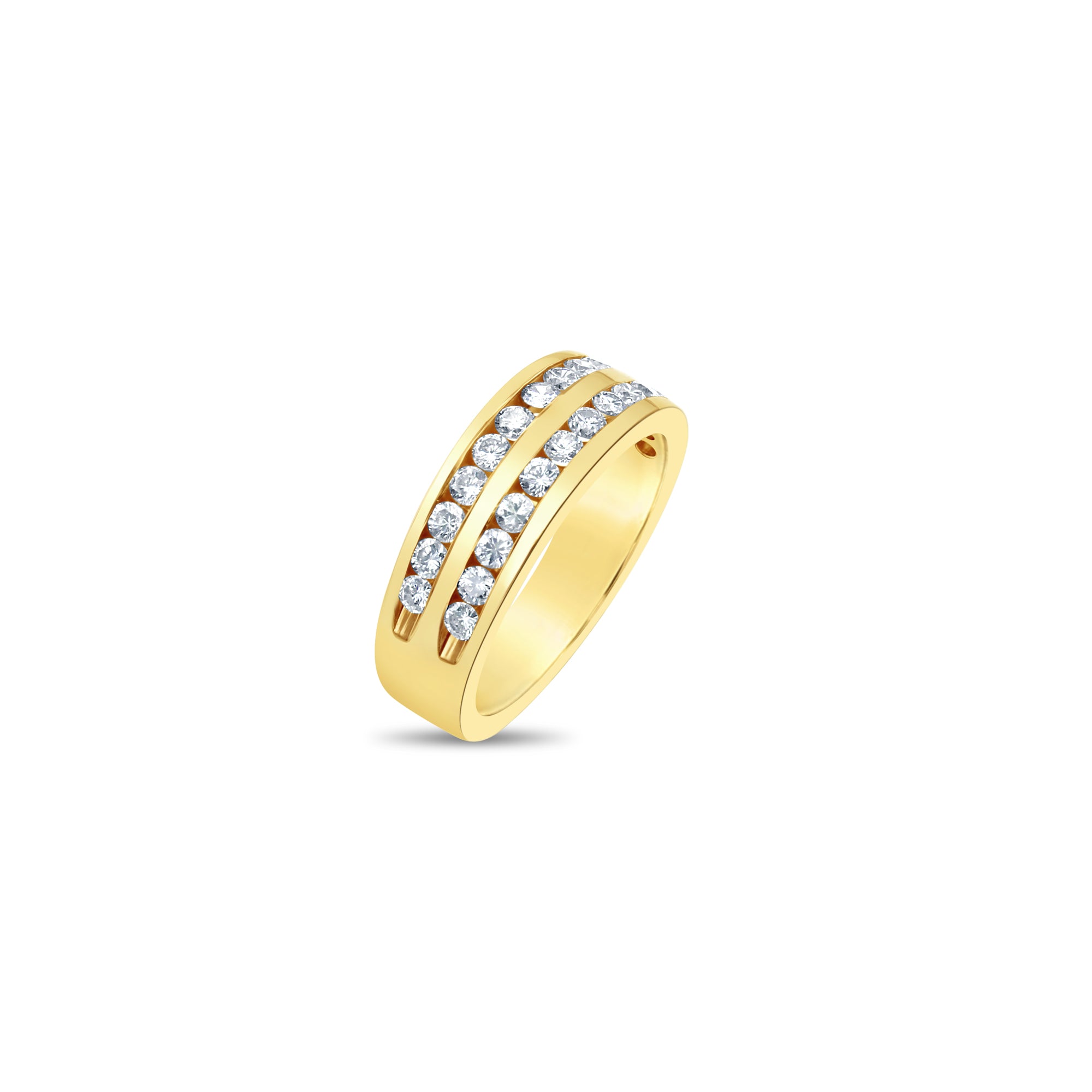 Double Row Diamond Wedding Band