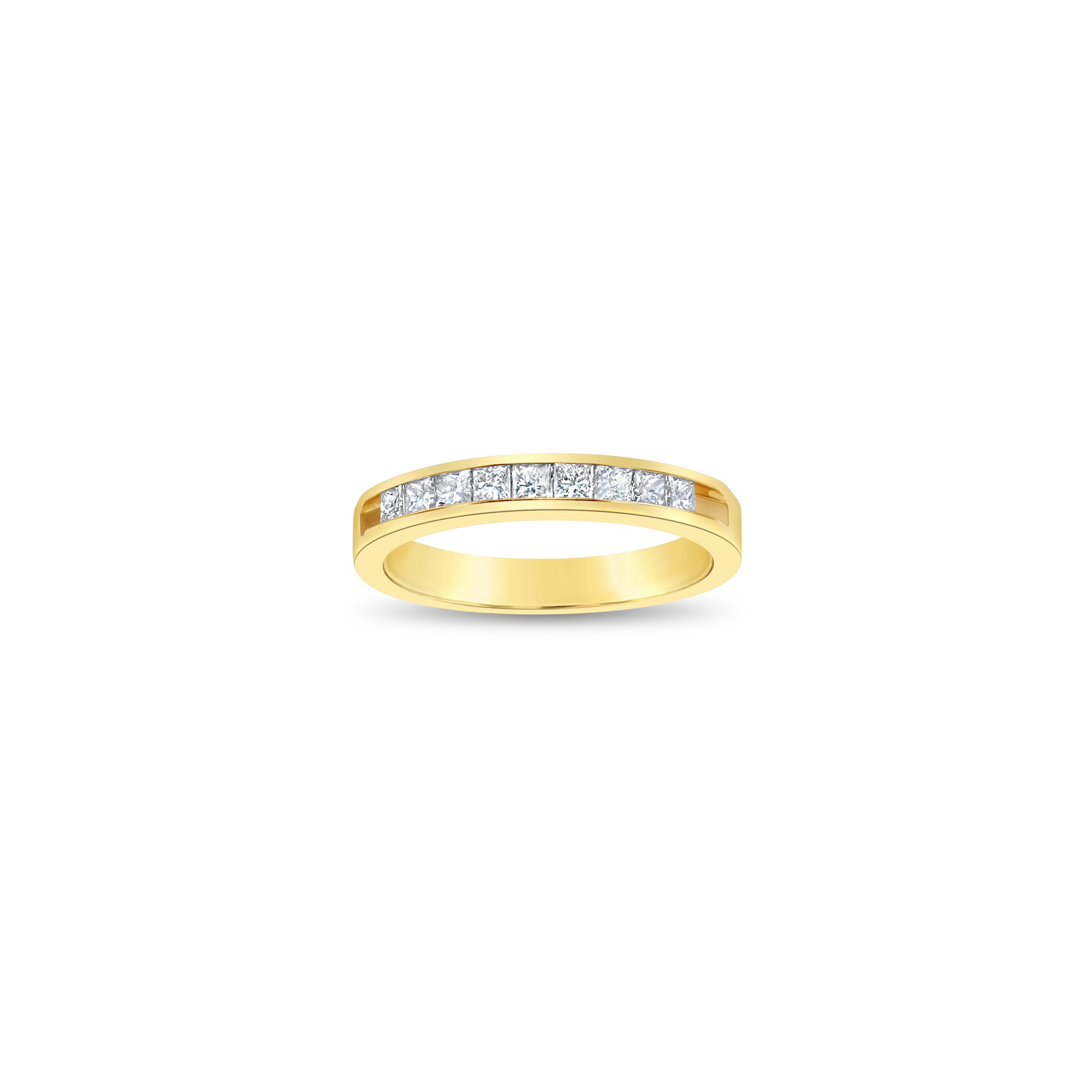 Princess Cut Channel Diamond Wedding Band