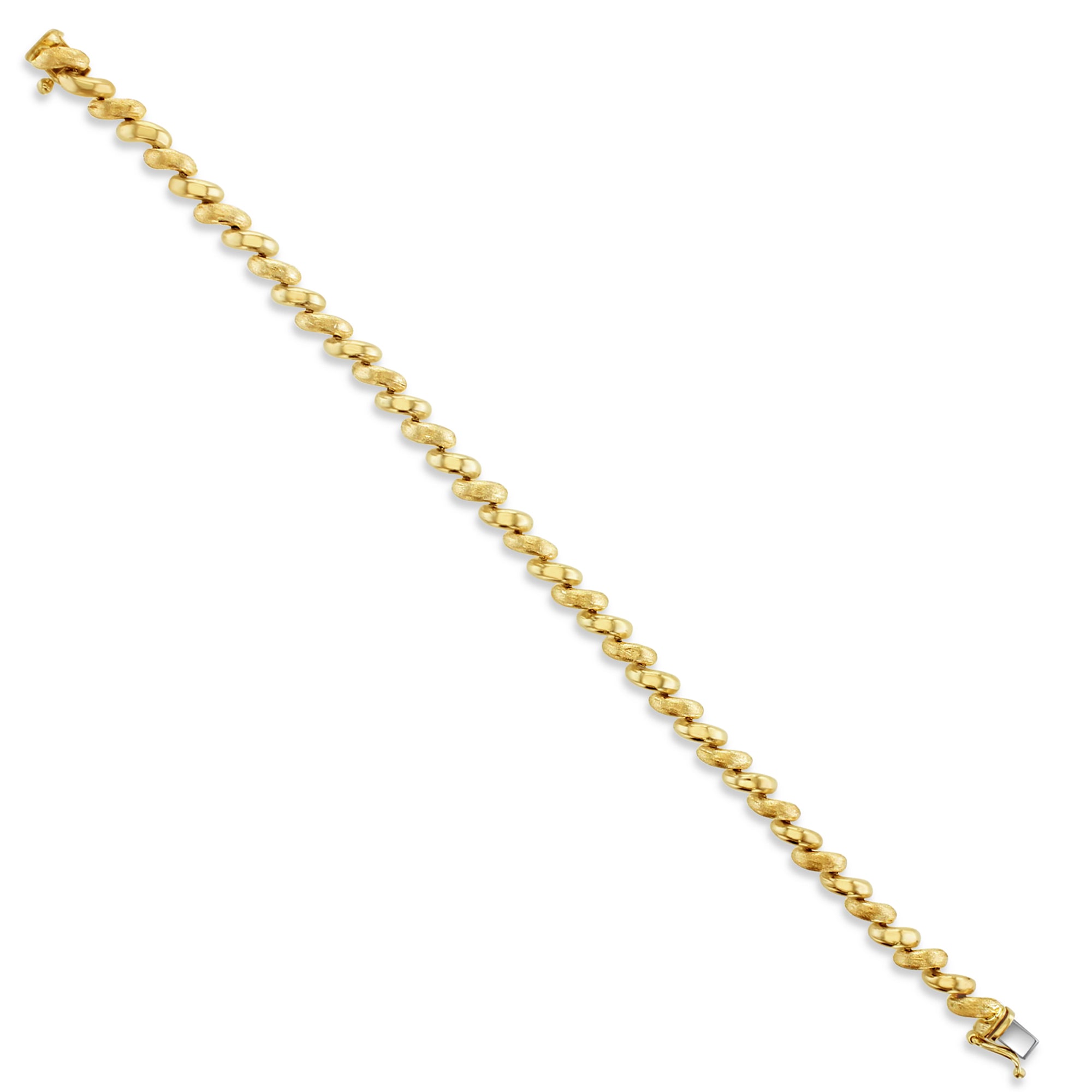 5MM San Marco Gold Link Chain Bracelet with Polished & Brushed Satin Finish