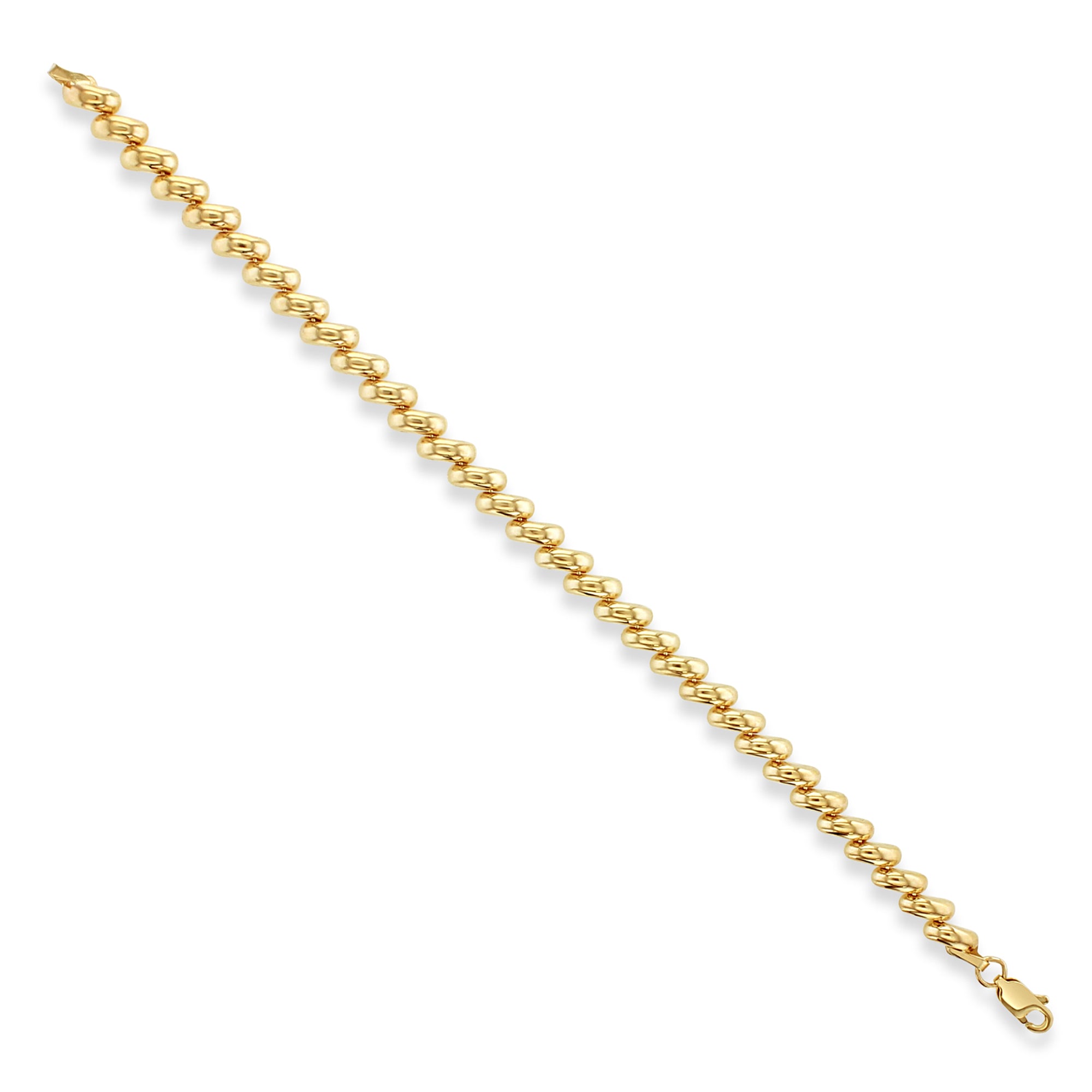 5MM Polished San Marco Gold Link Chain Bracelet 14k Yellow Gold