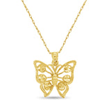 Butterfly Necklace with Ornate Design & Diamond Cuts