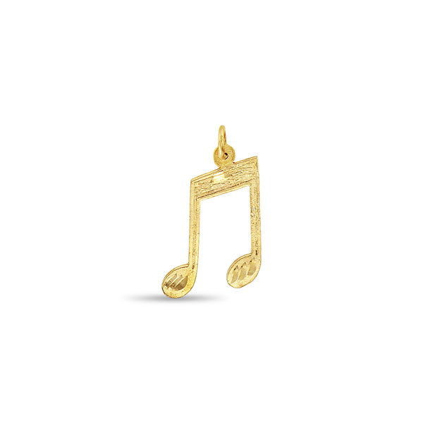 Music Note with Diamond Cuts 10k Yellow Gold