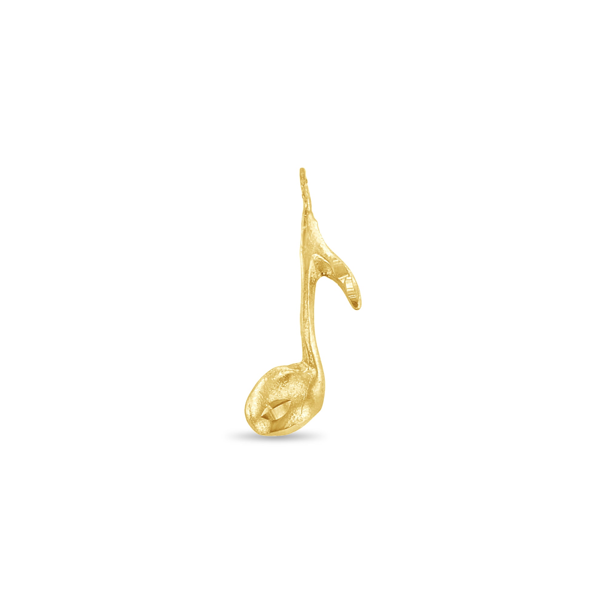 Vintage Style Single Music Note with Diamond Cuts 10k Yellow Gold