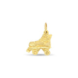 Rollerblade Charm with Diamond Cuts 14k Yellow Gold