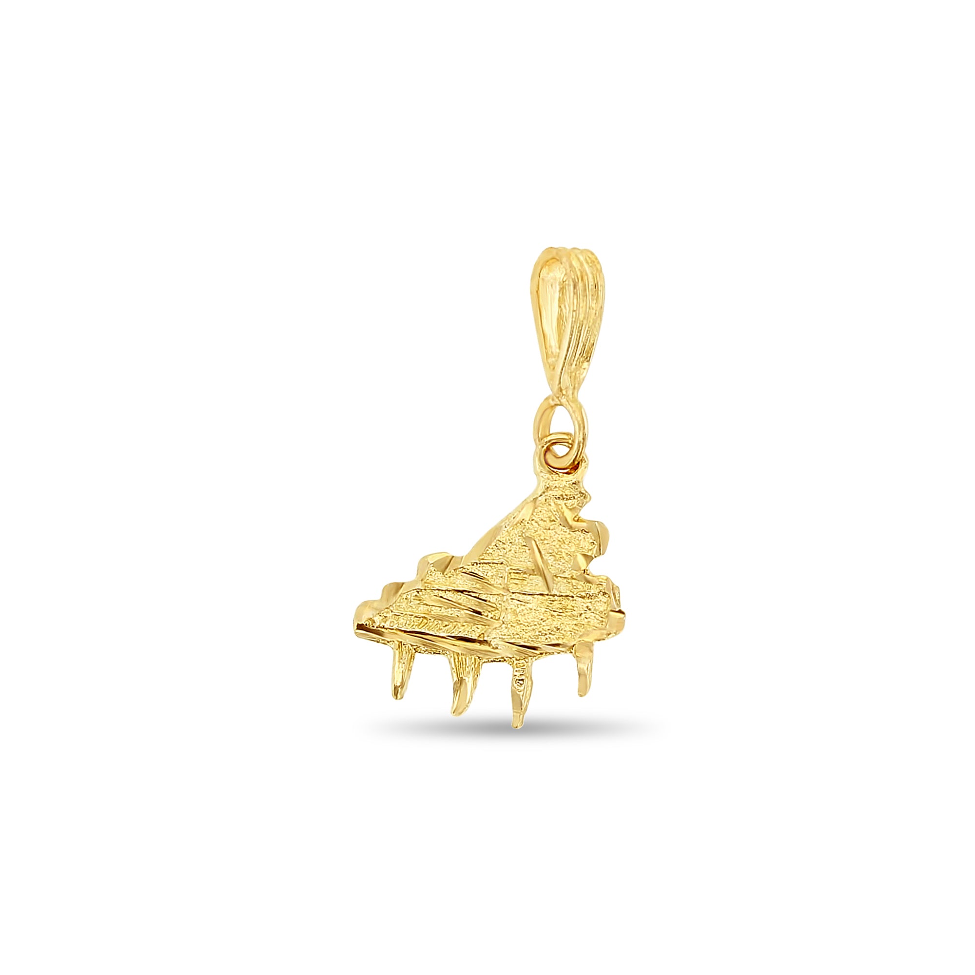 Piano with Diamond Cuts 14k Yellow Gold