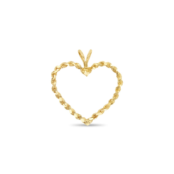 Rope Heart Shaped Pendant 10k Yellow Gold