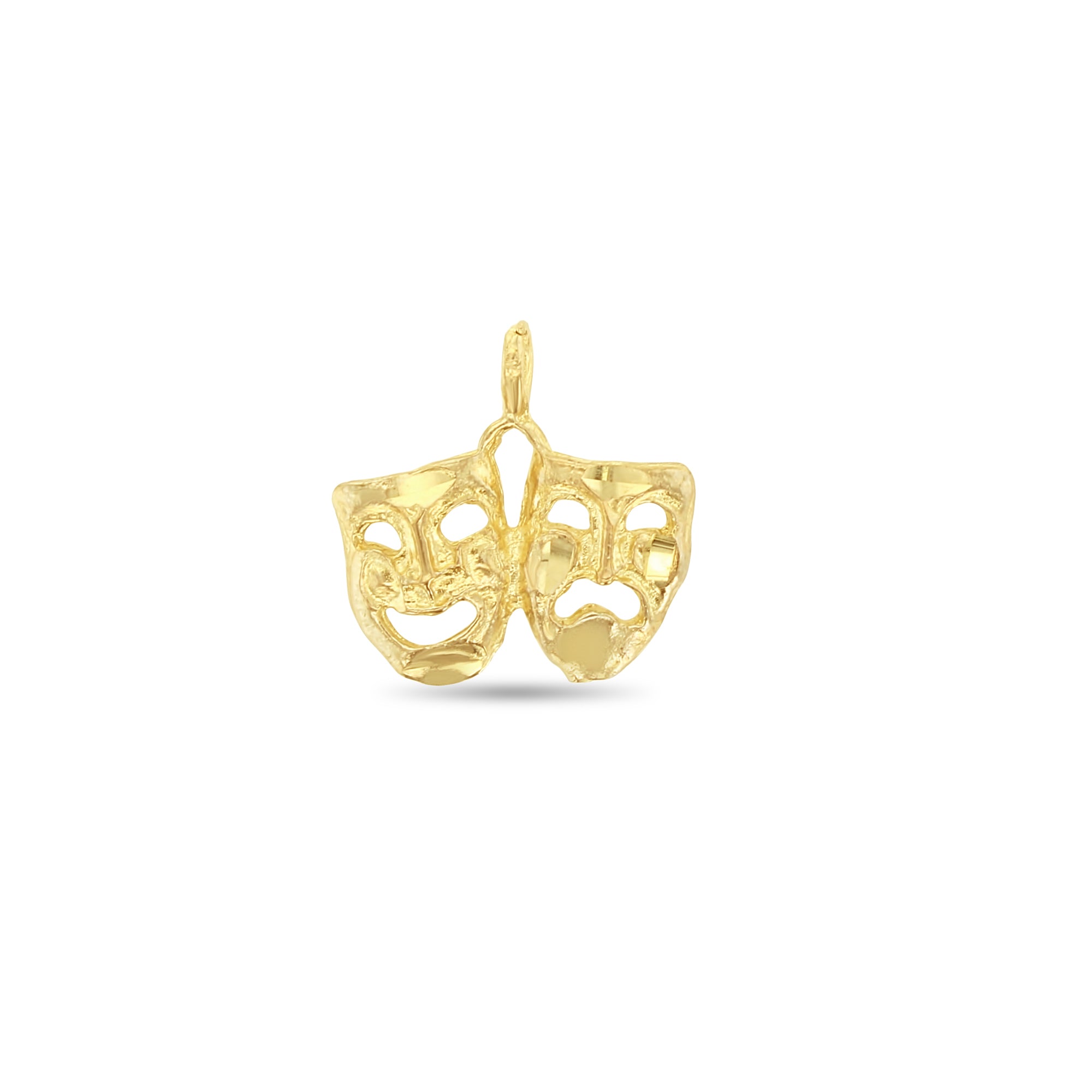 Double Theatre Mask Charm 10k Yellow Gold