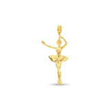 Ballerina Charm/Pendant with Diamond Cuts 14k Yellow Gold