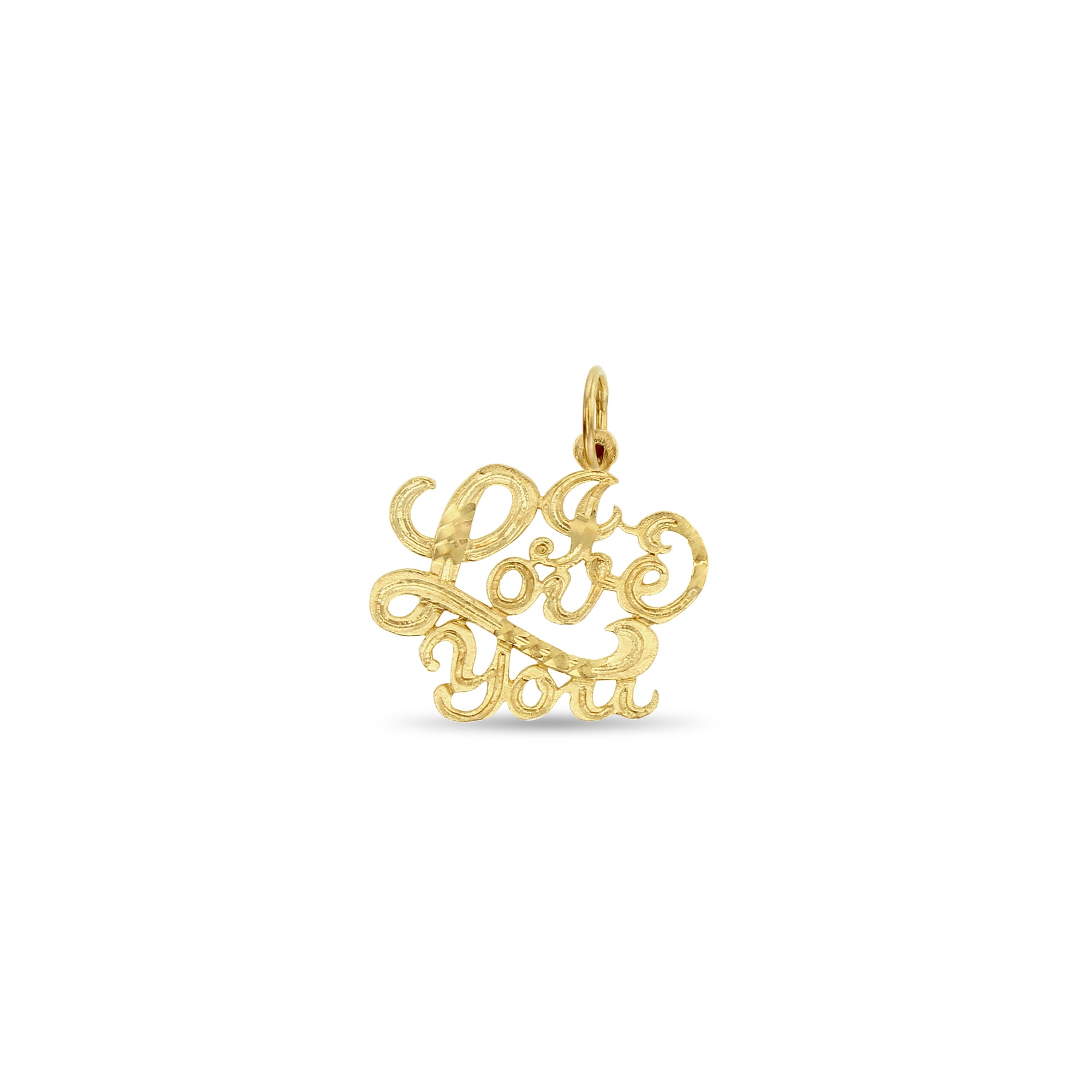 "I Love You" in Cursive 14k Yellow Gold