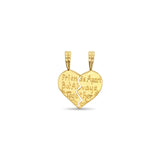 Vintage Best Friend Charm & Friends Apart but Always Together 14k Yellow Gold