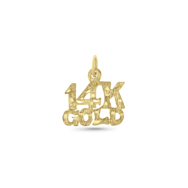 14k GOLD charm with Diamond Cuts