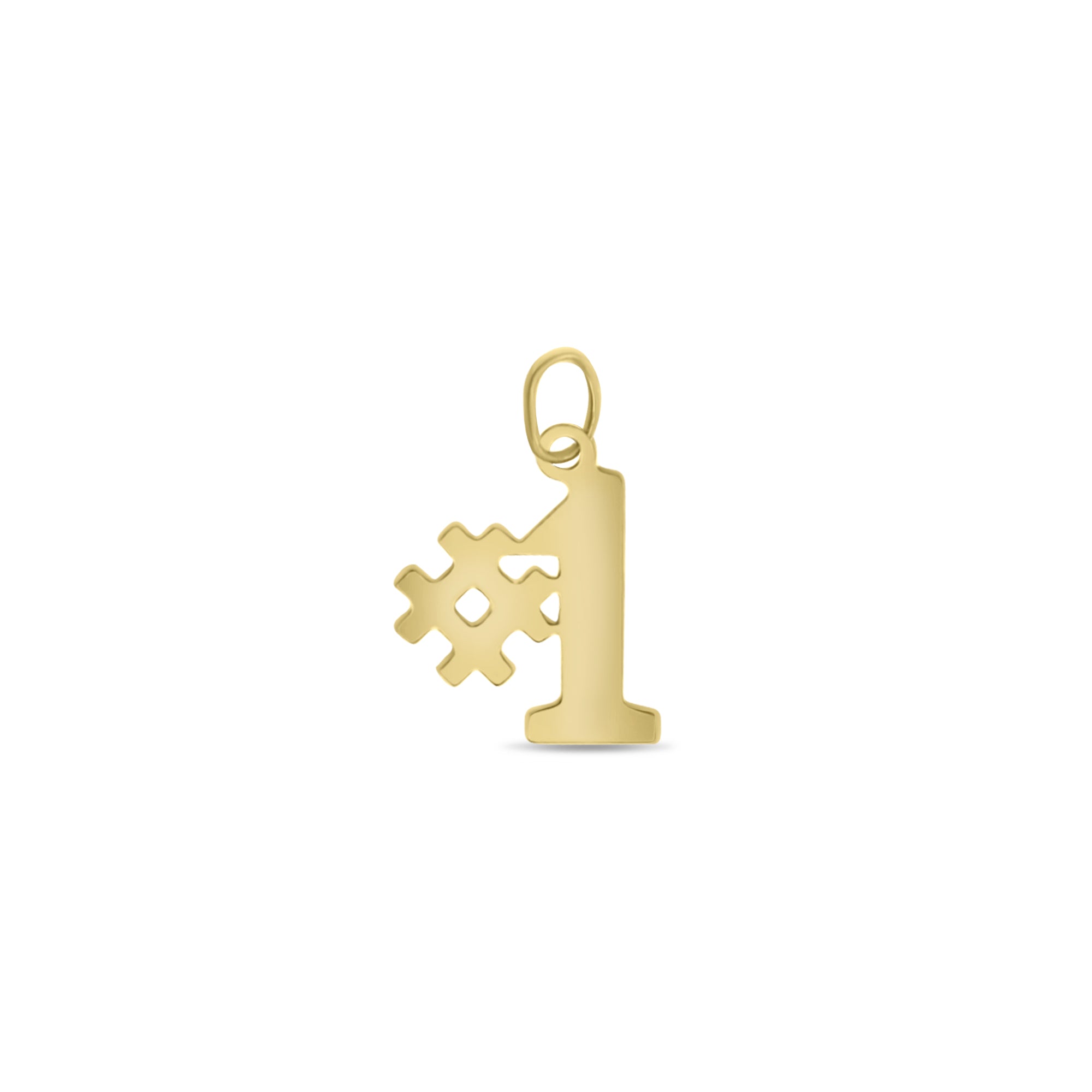 #1 14K Yellow Gold Charm