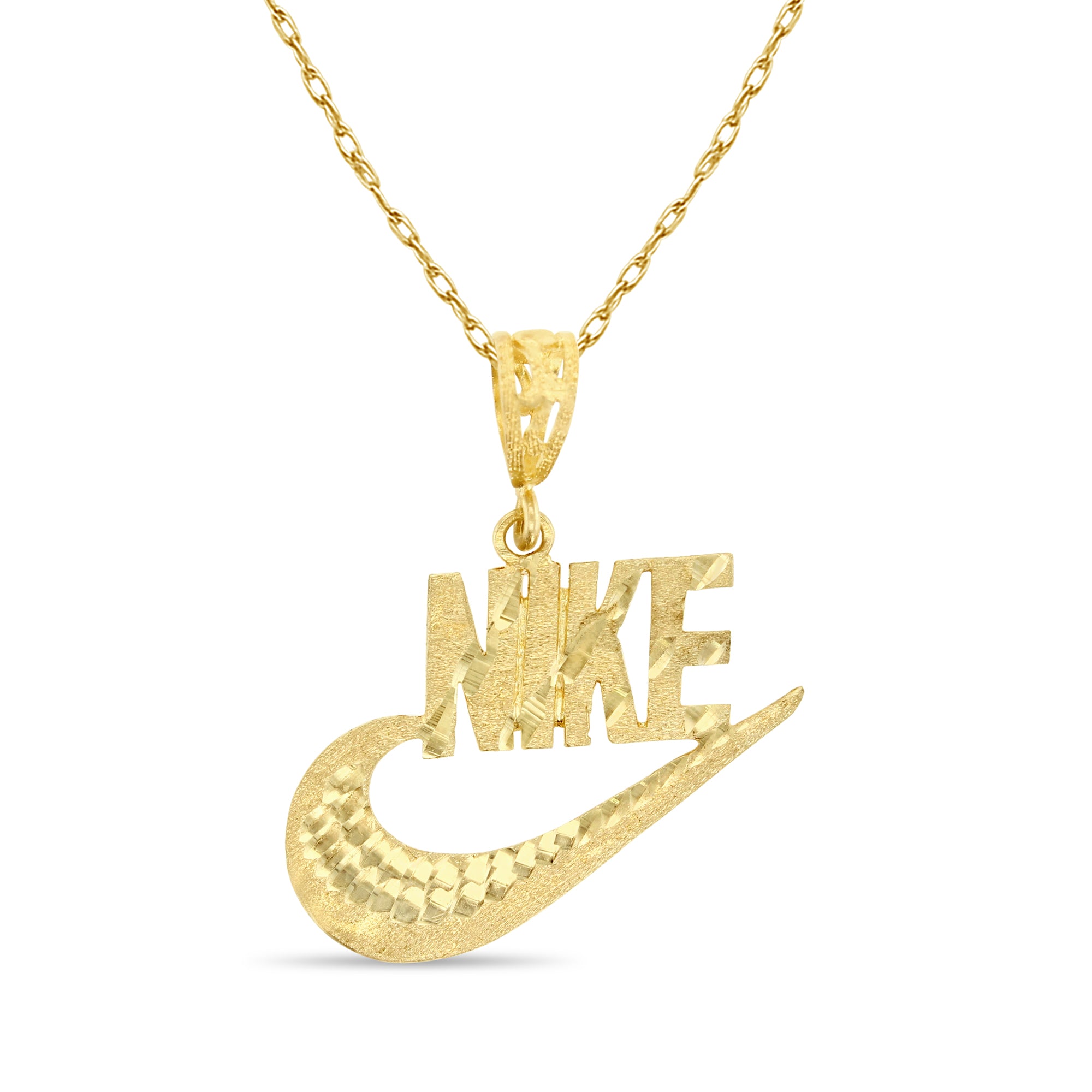 Vintage NIKE Swoosh Pendant Textured with Diamond Cuts