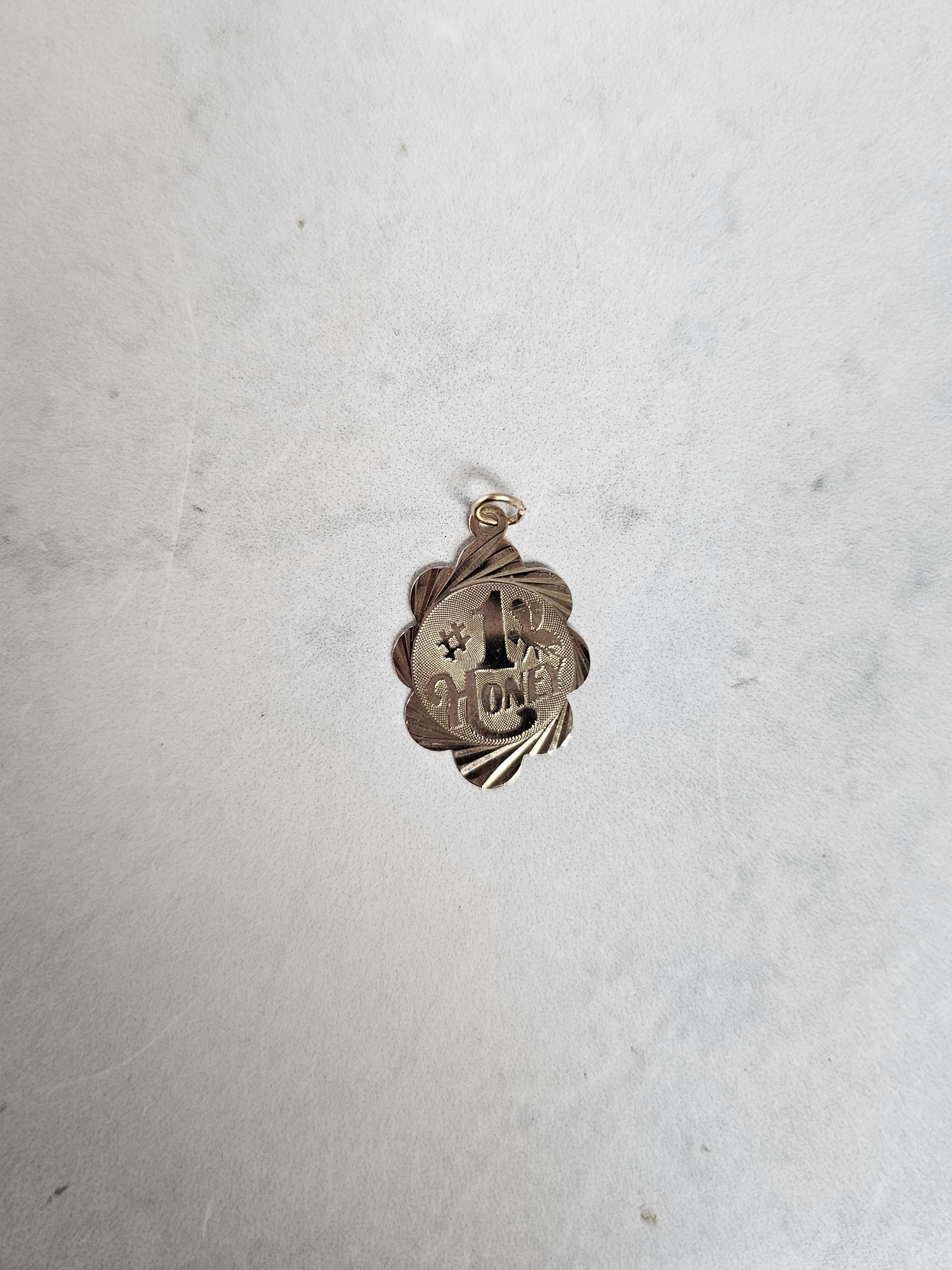 Number 1 Honey Gold Charm