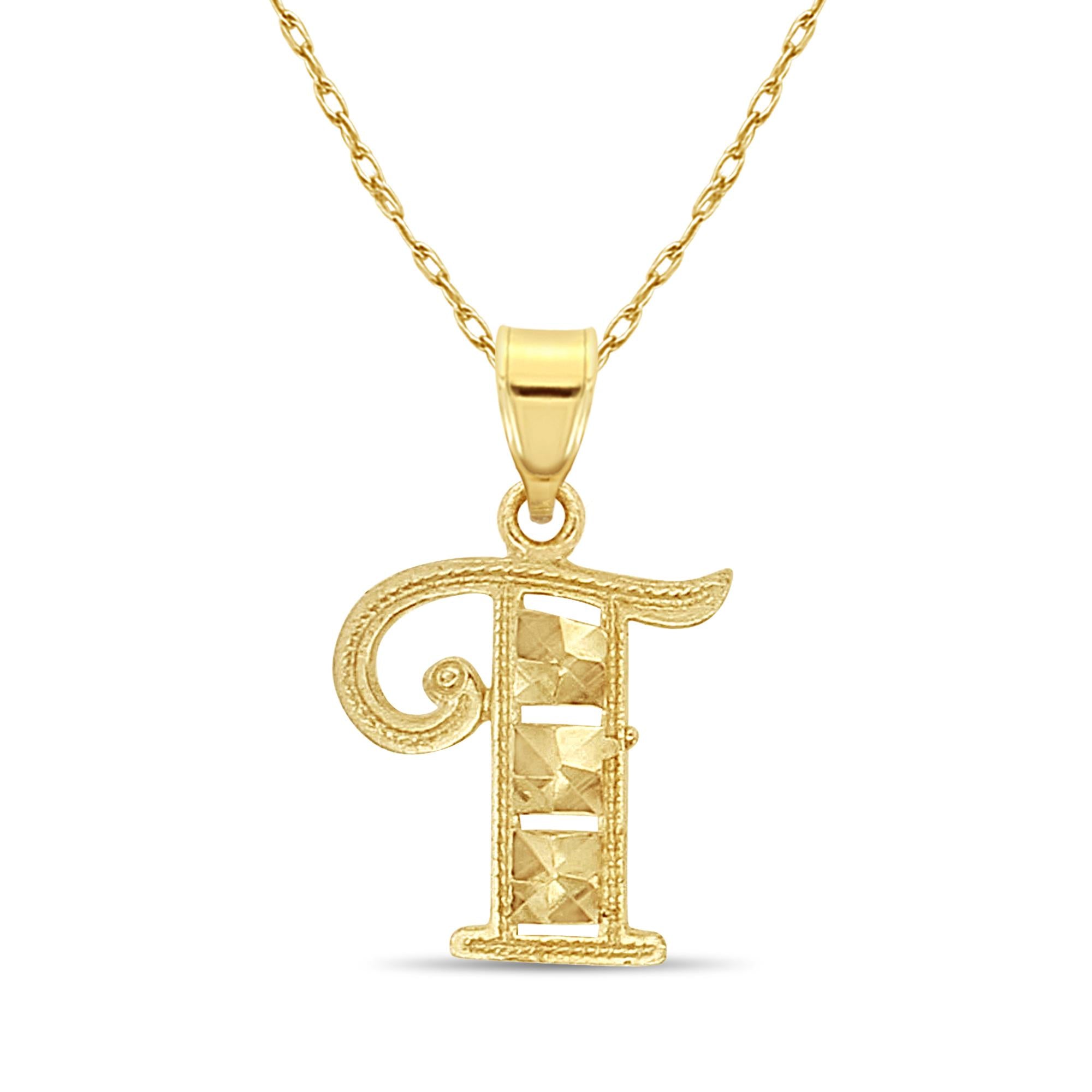 Initial 'T' Gold Necklace