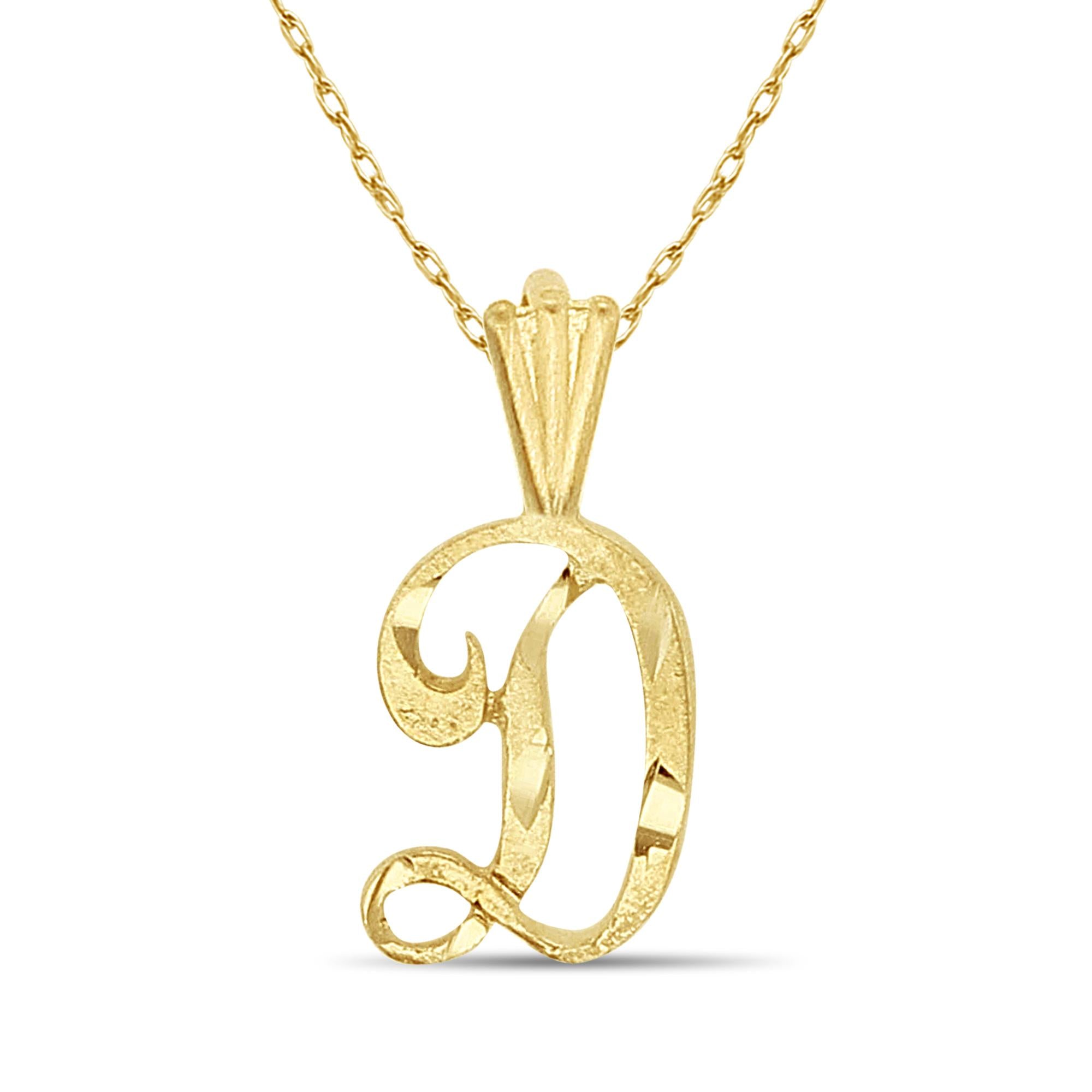 Initial 'D' Gold Necklace