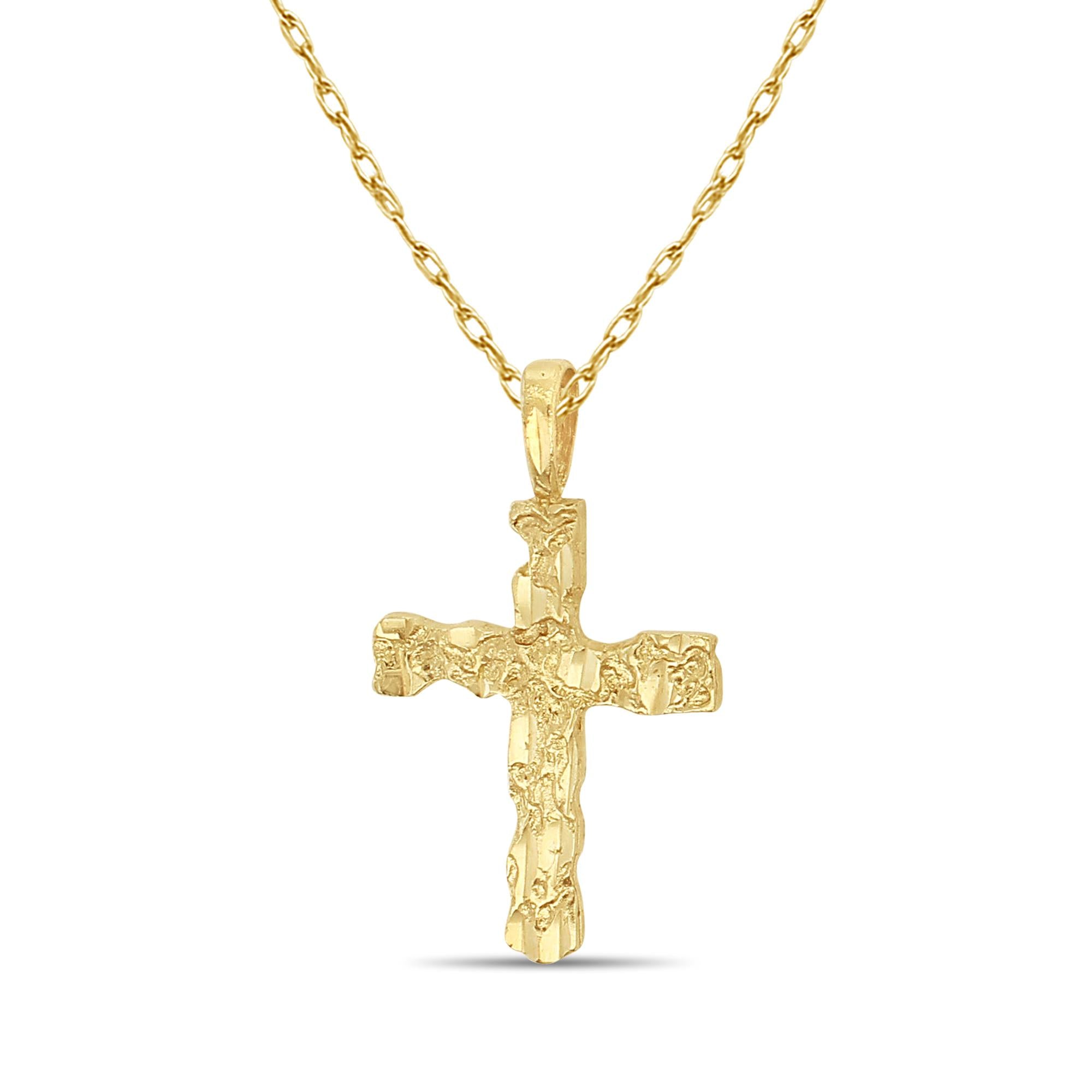 Nugget Style Cross Necklace