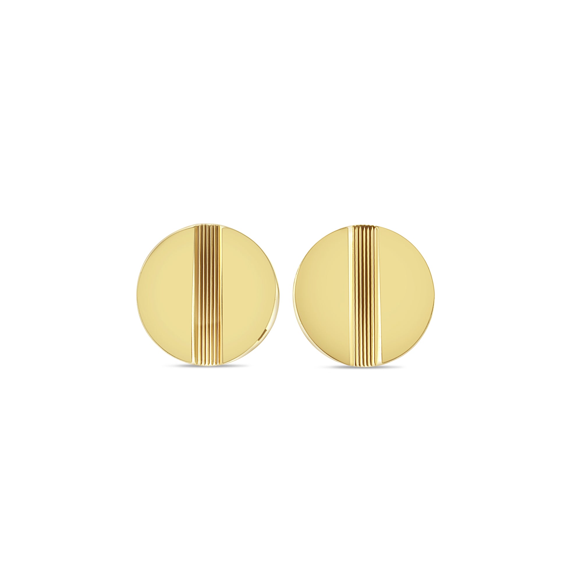 14k Gold Cuff Links with Vertical Line Design