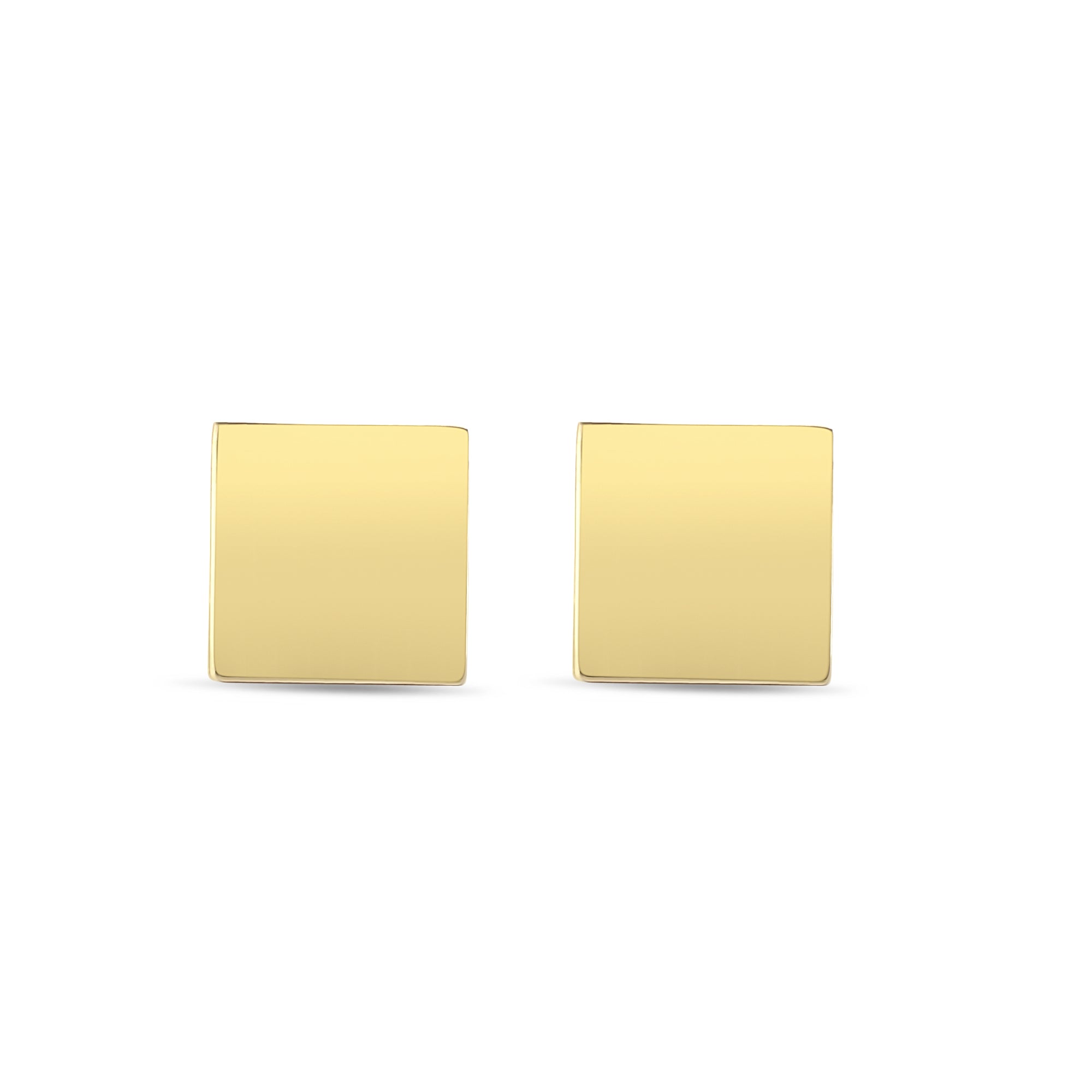 Square Solid Polished 14k Yellow Gold Cuff links