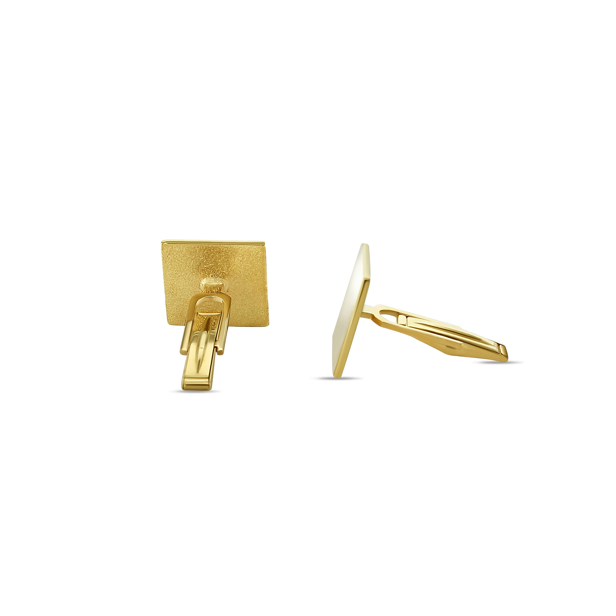 Square Solid Polished 14k Yellow Gold Cuff links