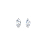 Cubic Zirconia CZ Marquise Studs 14k Yellow Gold or 14k White Gold
