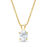 7MM Oval Cubic Zirconia Necklace